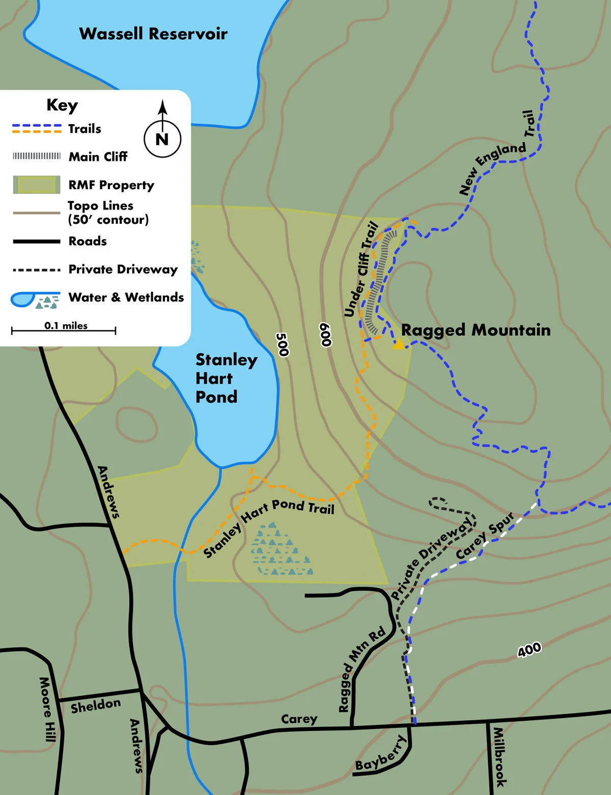 Ragged Mountain Trail Map Ragged Trail Map — Ragged Mtn Foundation