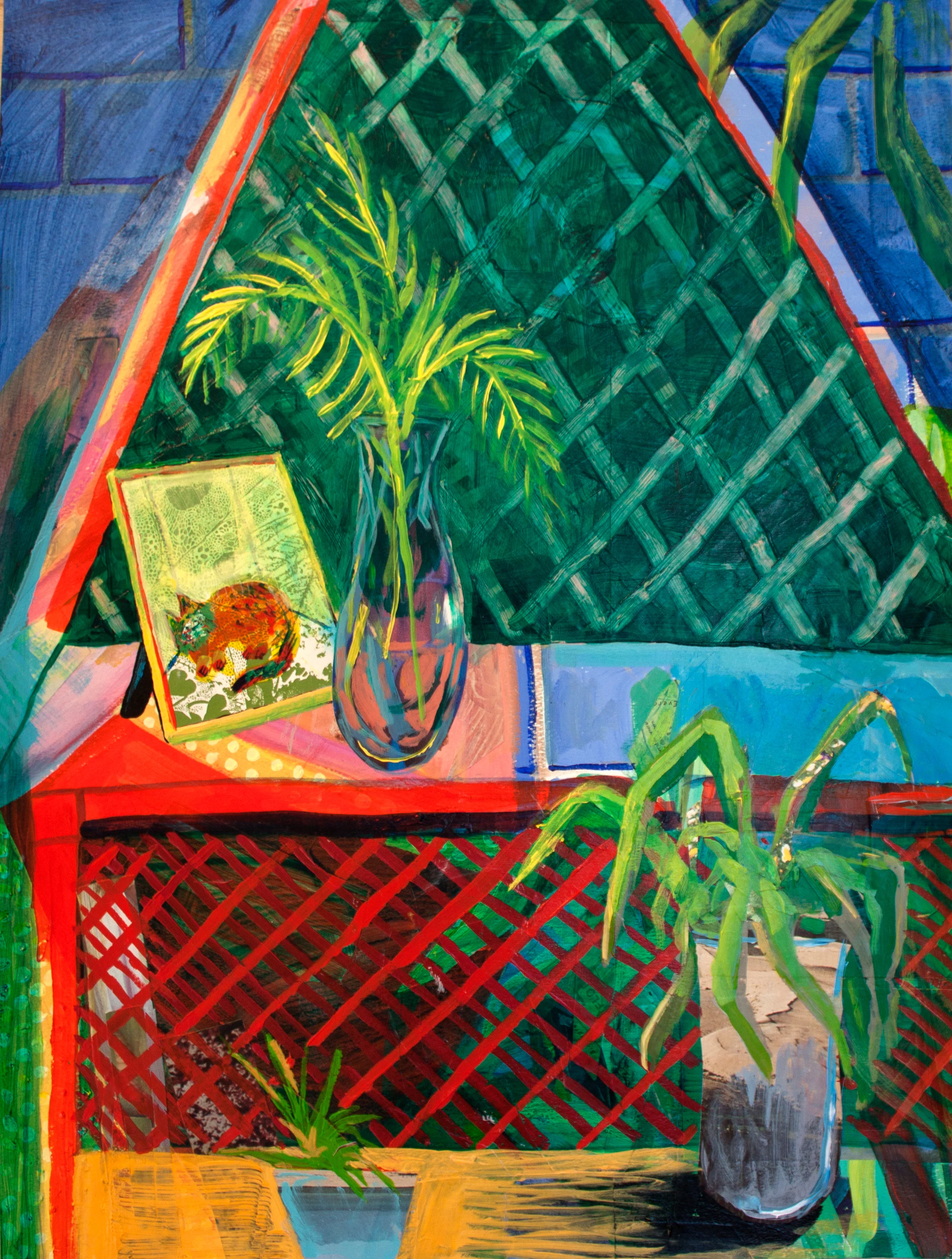 Shelf Life, acrylic and collage on paper, 18 x 24 inches, 2014