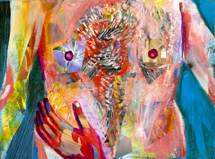 Treasured, acrylic and collage on paper, 16 x 12 inches, 2013