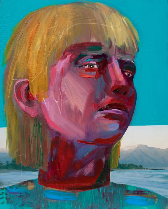 Cabin Fever , acrylic and collage on panel, 2015
