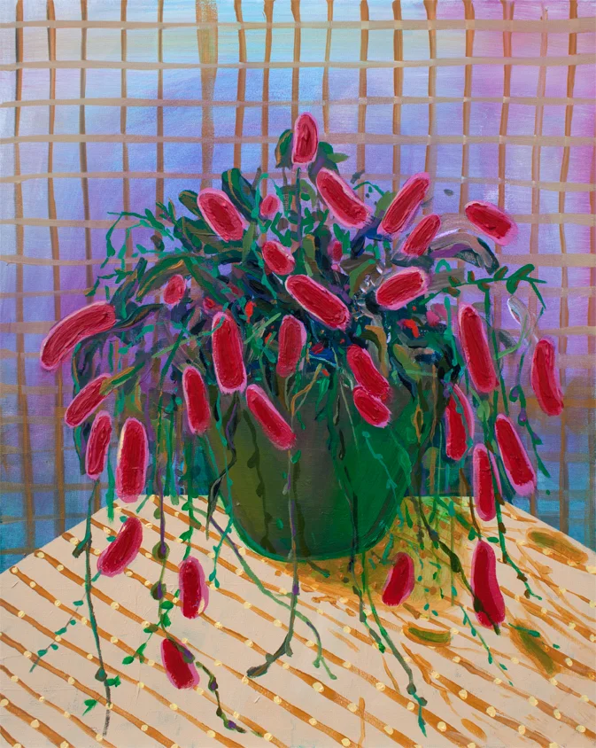 Chenille Plant, acrylic on canvas panel, 16 x 20 inches, 2015