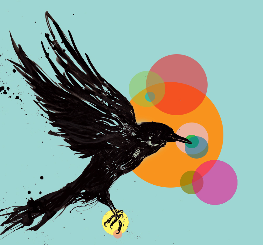 Raven illustration for O'Neill Sportswear