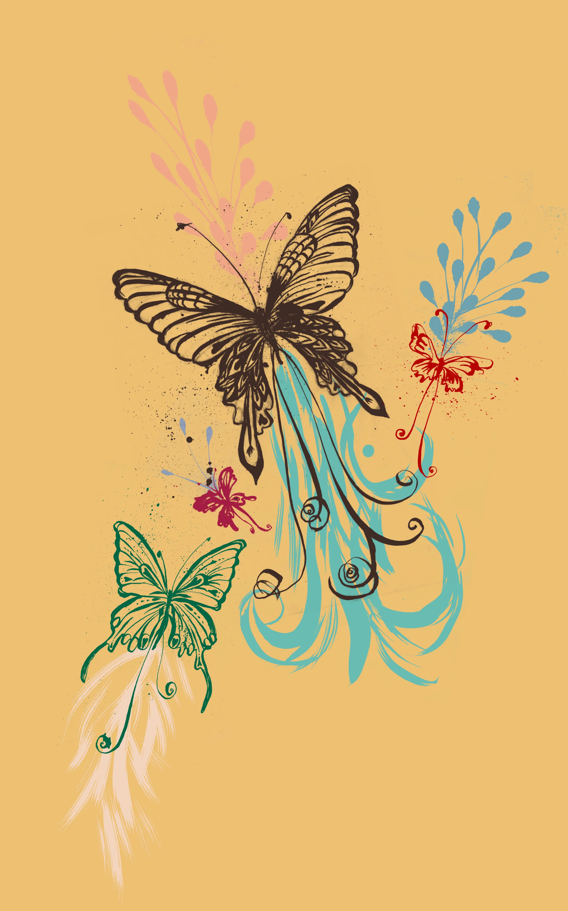  Butterflies illustration for  O'Neill Sportswear  