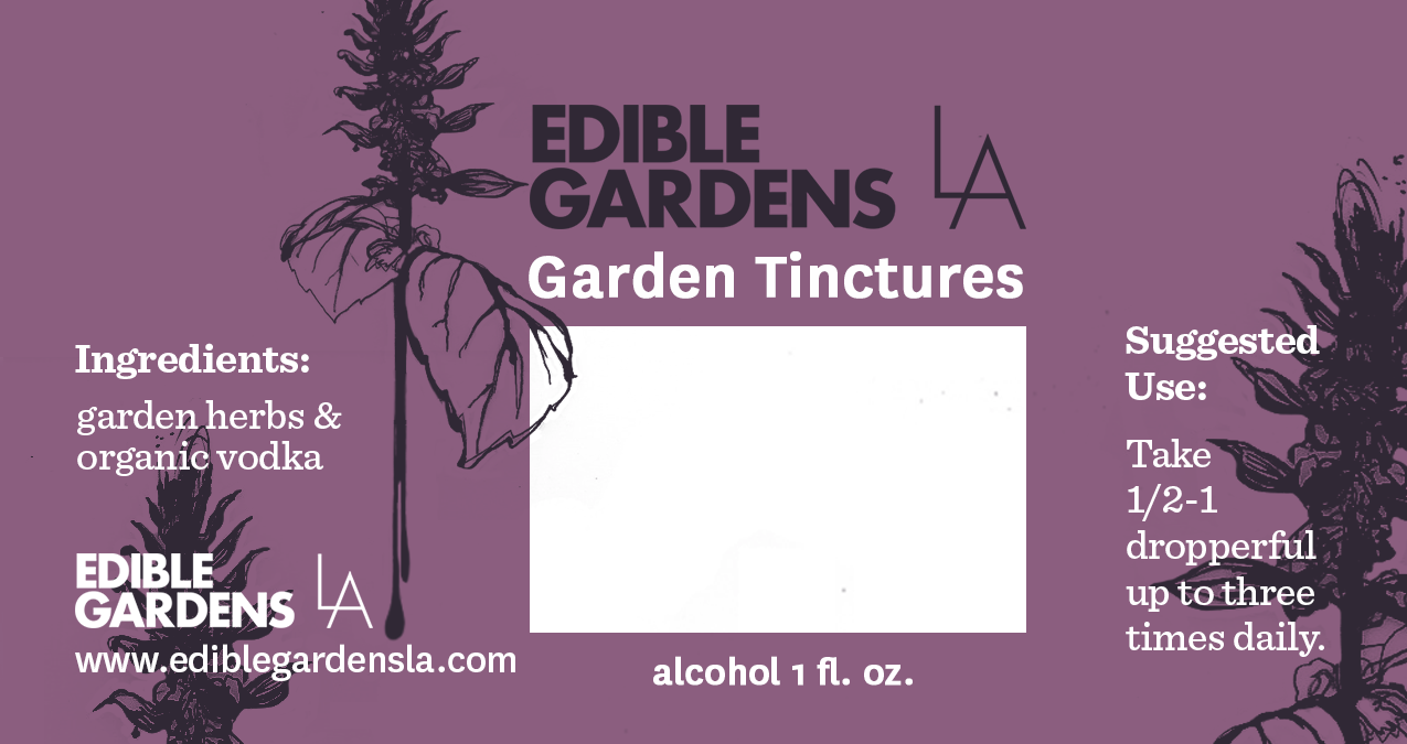 Edible Gardens LA bottle design