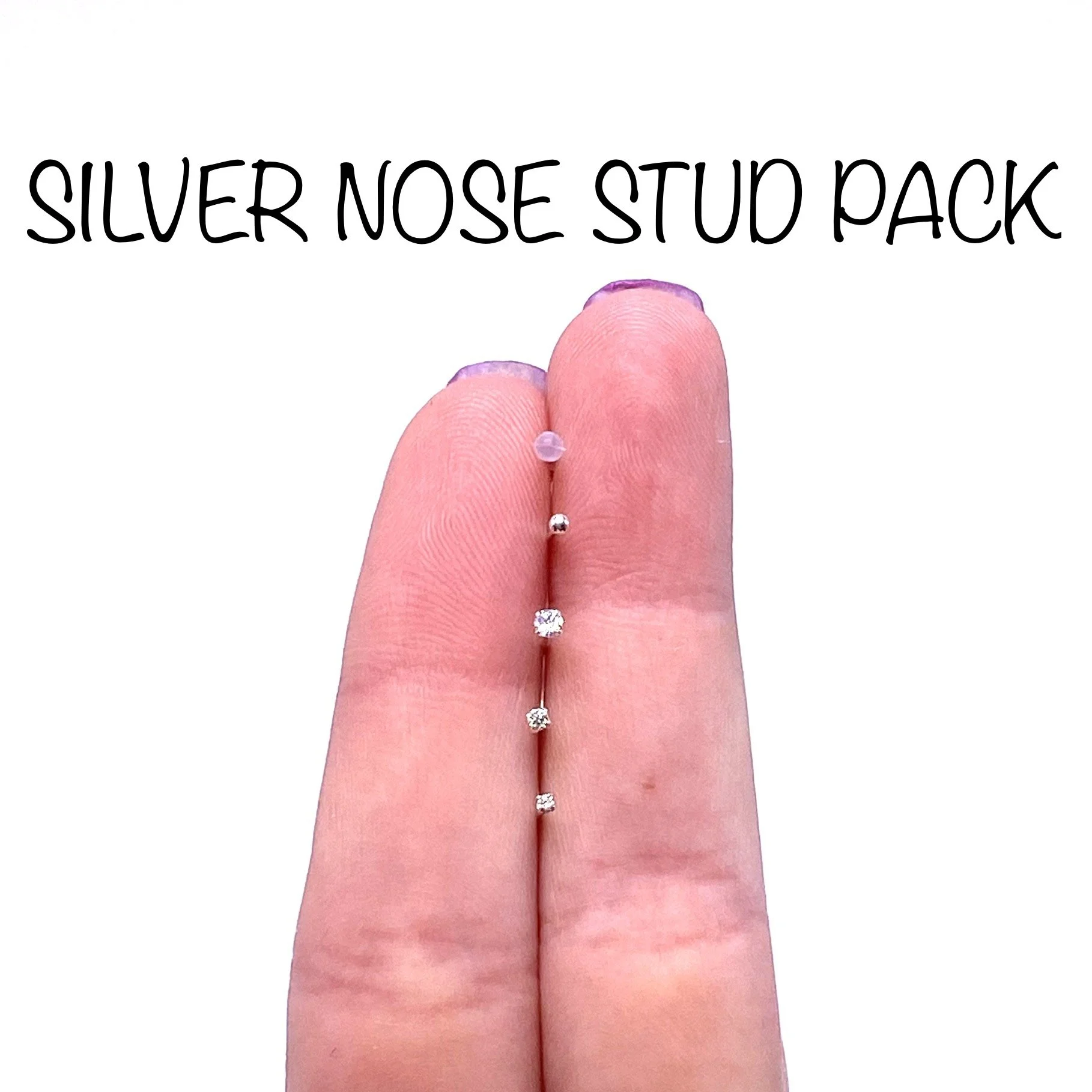 22g Sterling 22g Nose Stud 22g Sterling Silver Nose Studs (Pack Of