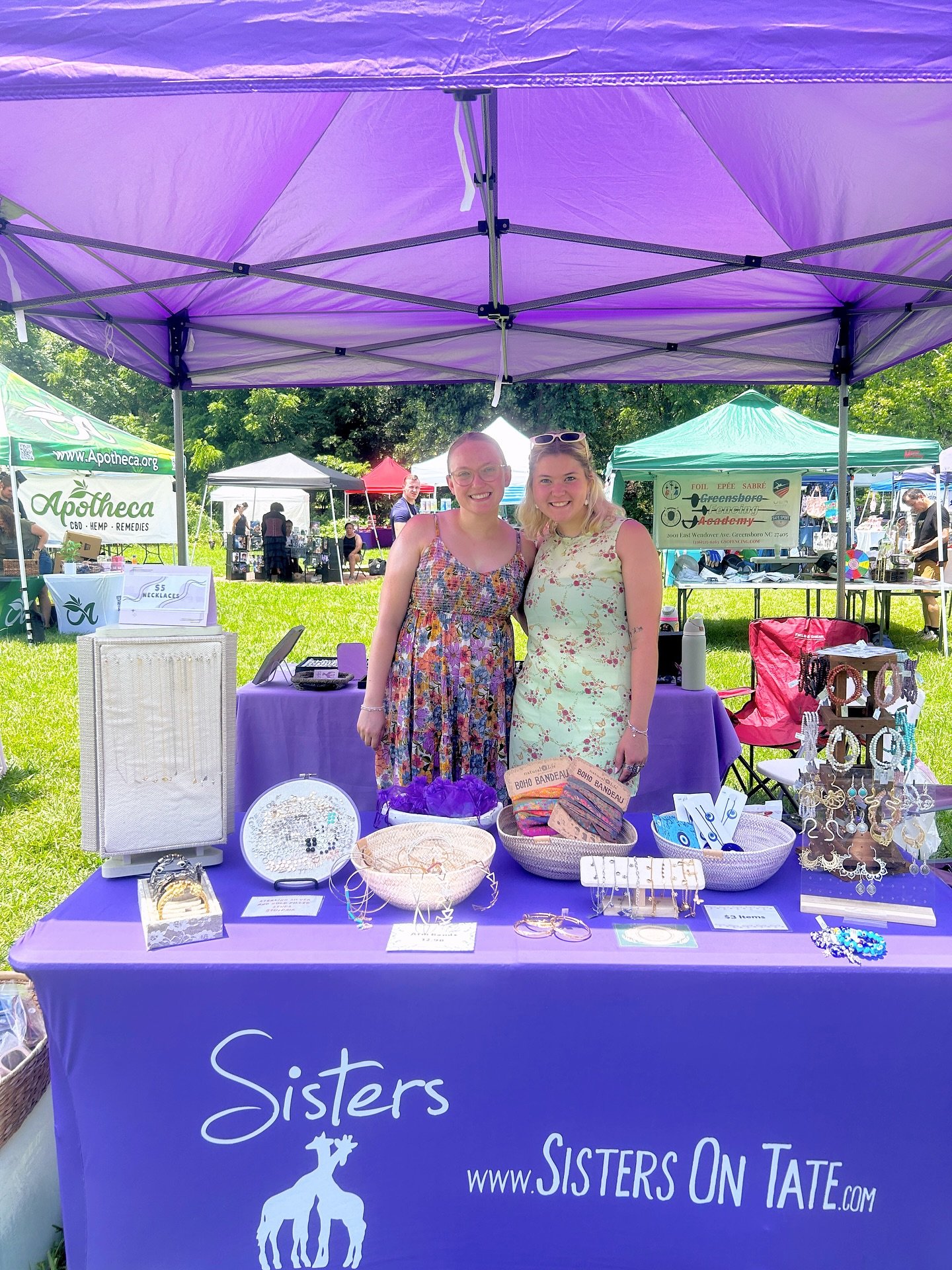 We&rsquo;re all set up for @gsosolstice !!✨ We&rsquo;re so excited to see you all today starting at 2 PM! Come by our tent and show us this post to receive a free pair of sterling silver moon + star studs from us! ⭐️🌙 Happy Solstice!