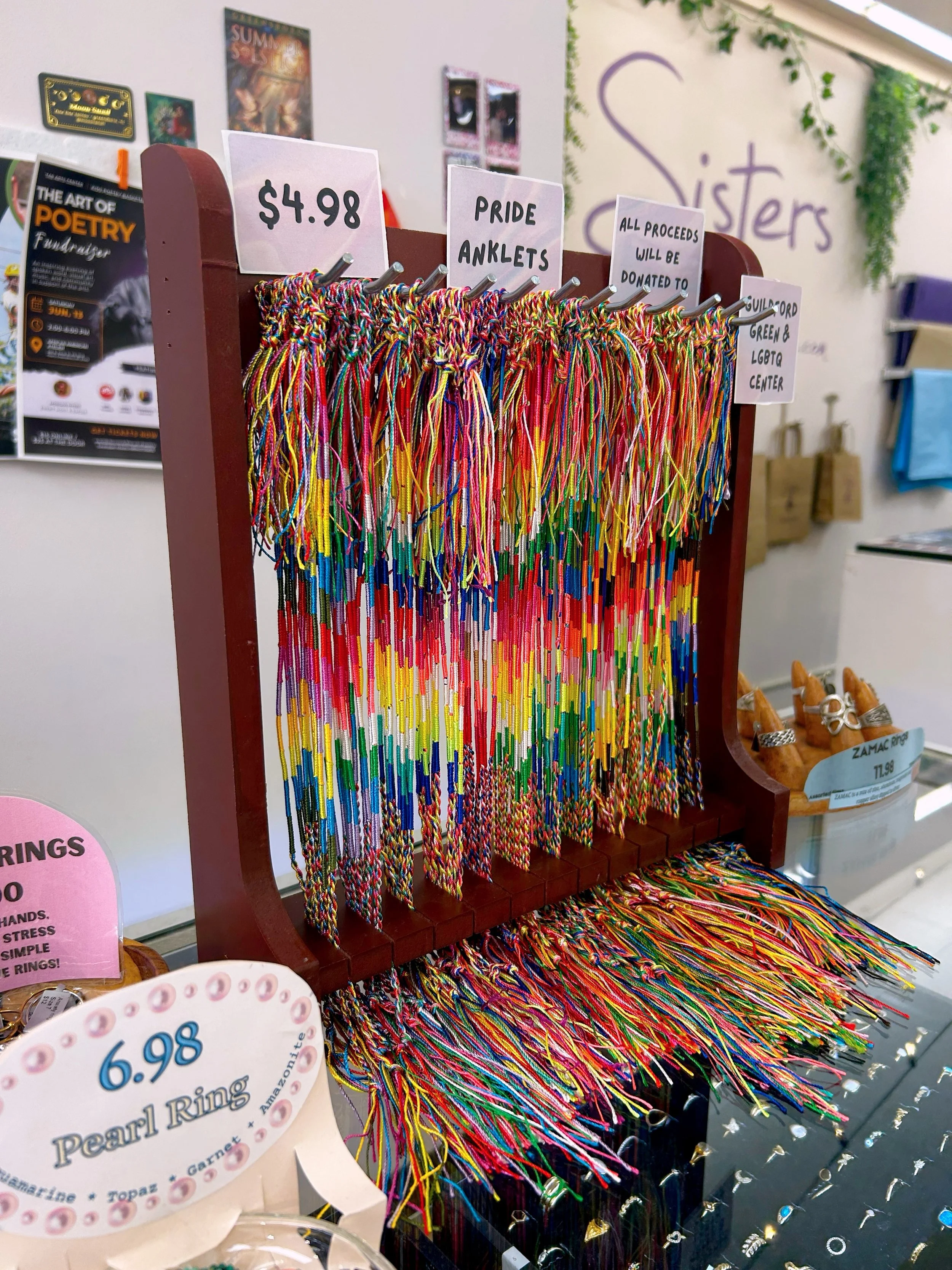 🌈 Anklets! 💖 All proceeds from these anklets will be donated to @guilfordgreenfoundation to help fund all the amazing things they do for the Greensboro community! They will be for sale until the end of June.