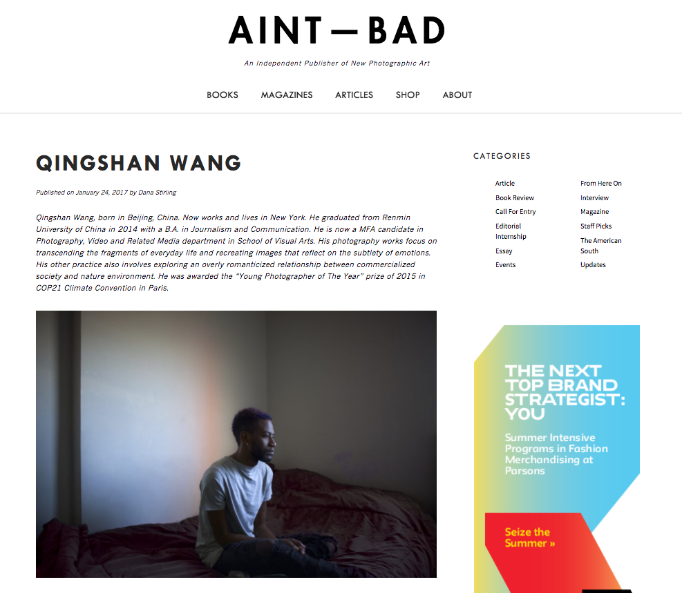 Featured in January issue of the AINT-BAD photo magazine of my "An Introvert's Journey" series. For the article, click here .