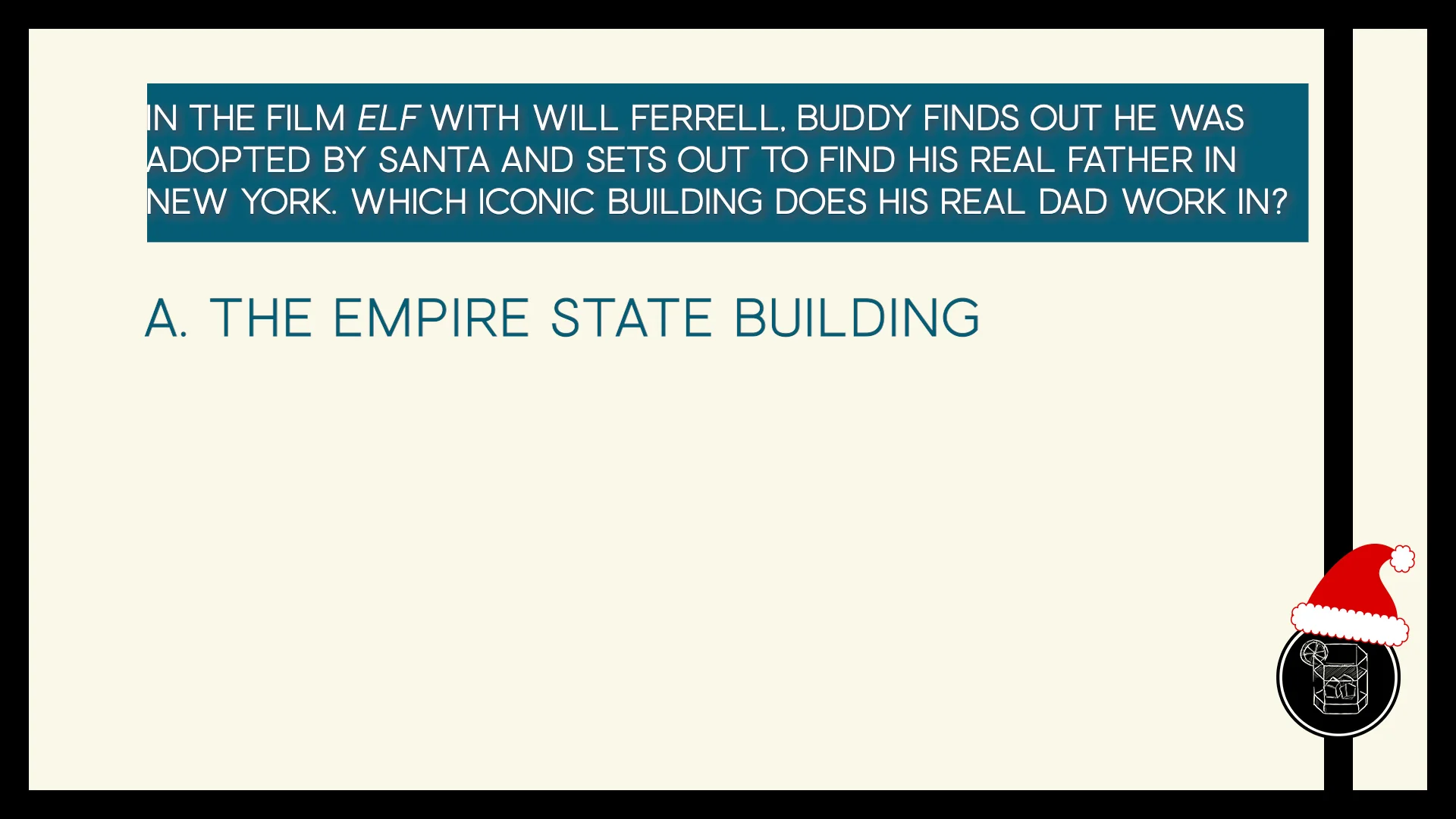 In the film Elf with Will Ferrell, Buddy finds out he was adopted by Santa and sets out to find his real father in New York. Which iconic building does his real dad work in?