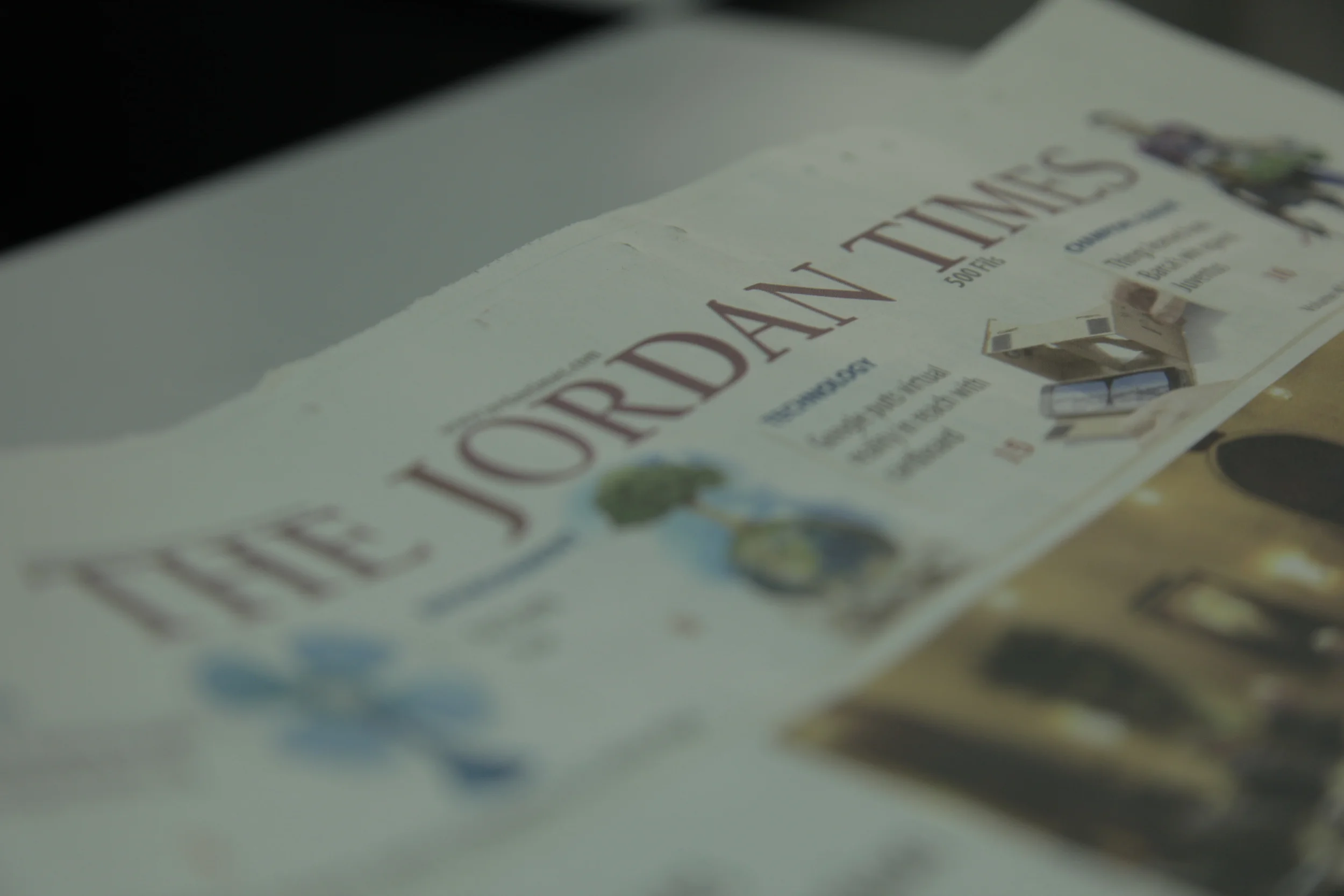 Front page of the Jordan Times - Photograph by Juliette Strangio