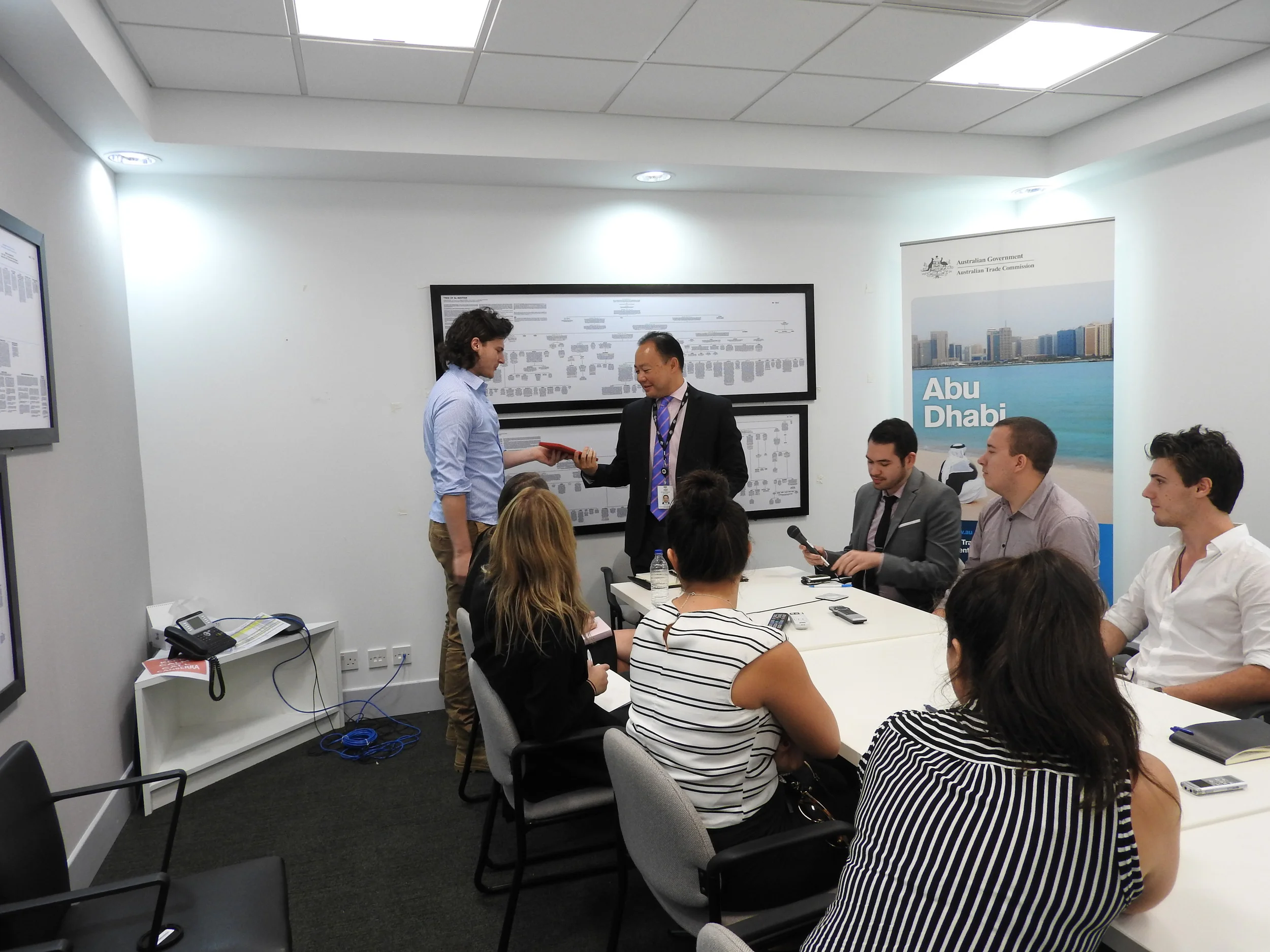 Australian ambassador to UAE, Pablo Kang, with our news team - Photograph by Andrew Dodd