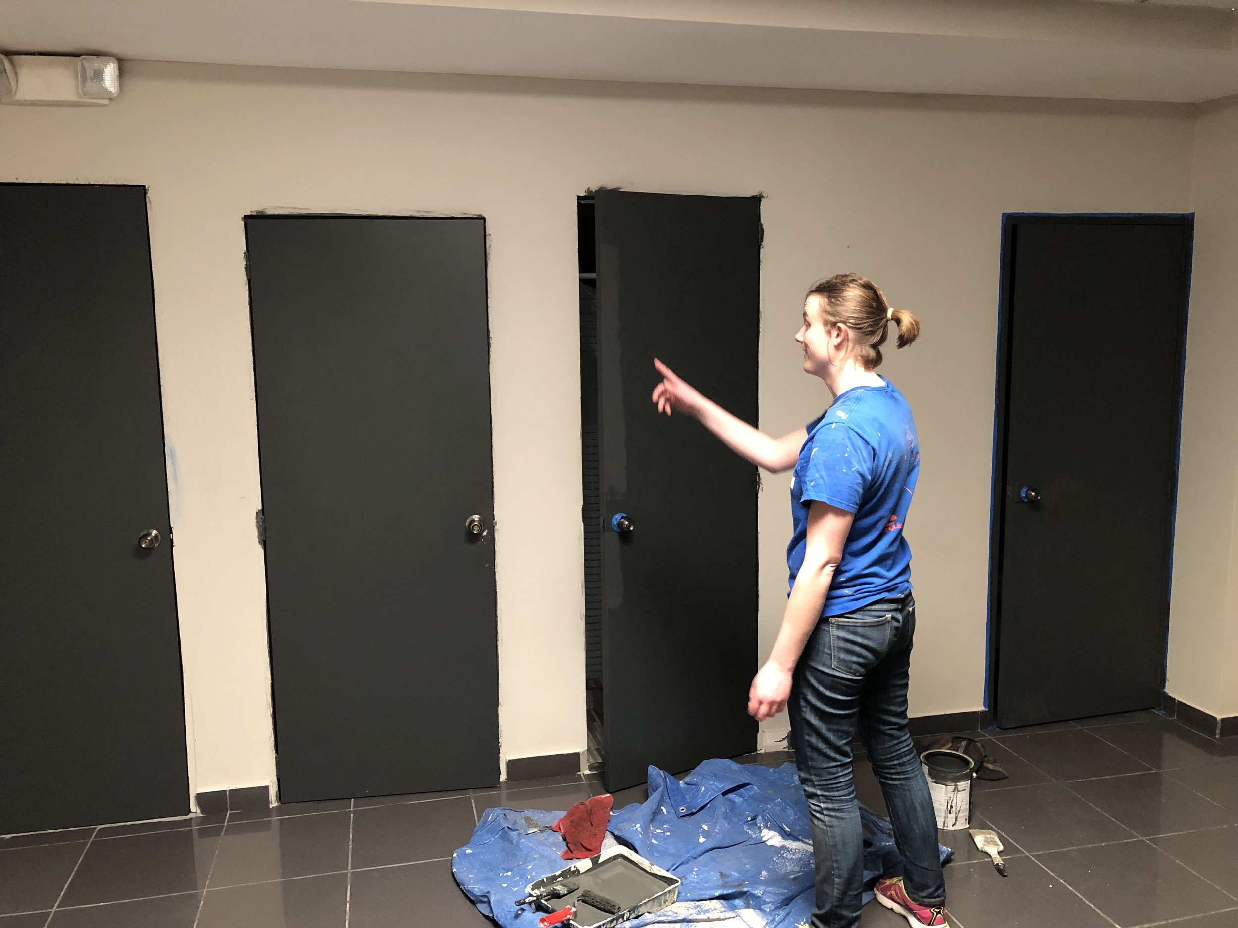 The part of the MTES office where Rachel was painting.