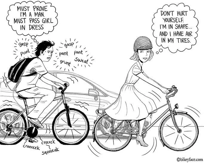Example of “getting chicked” by Bikeface (http://bikeyface.com/2014/04/23/asking-for-it/). h/t Melody Hoffmann