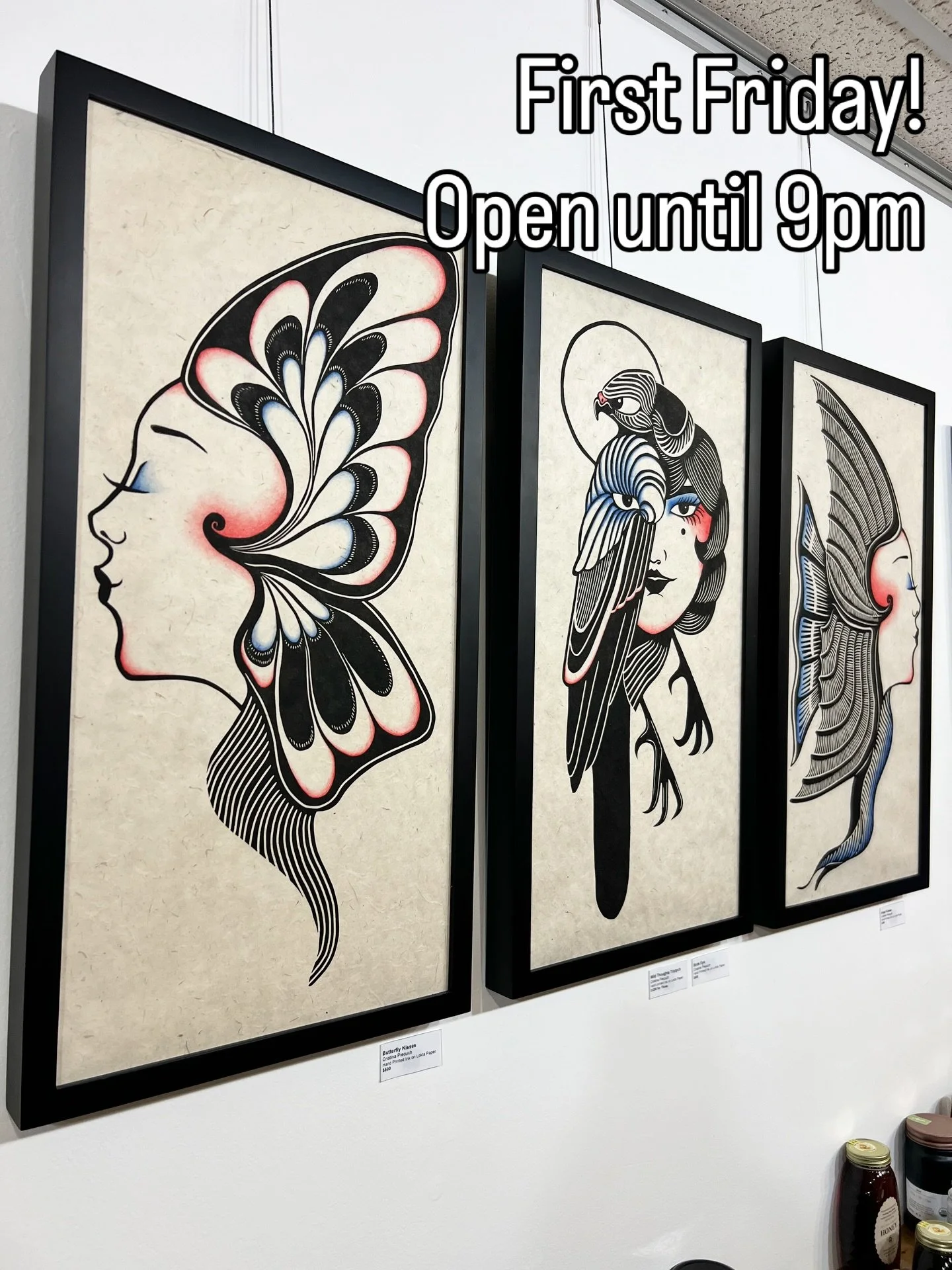 Weekend Starts now! Tonight&rsquo;s First Friday event features our latest artist Cristina Piecuch. View her exquisite prints &amp; do some holiday shopping! (5-9pm). ❄️ Saturday we will be open 11am-3pm&nbsp;and Reopening from 7-10pm for the @fredma