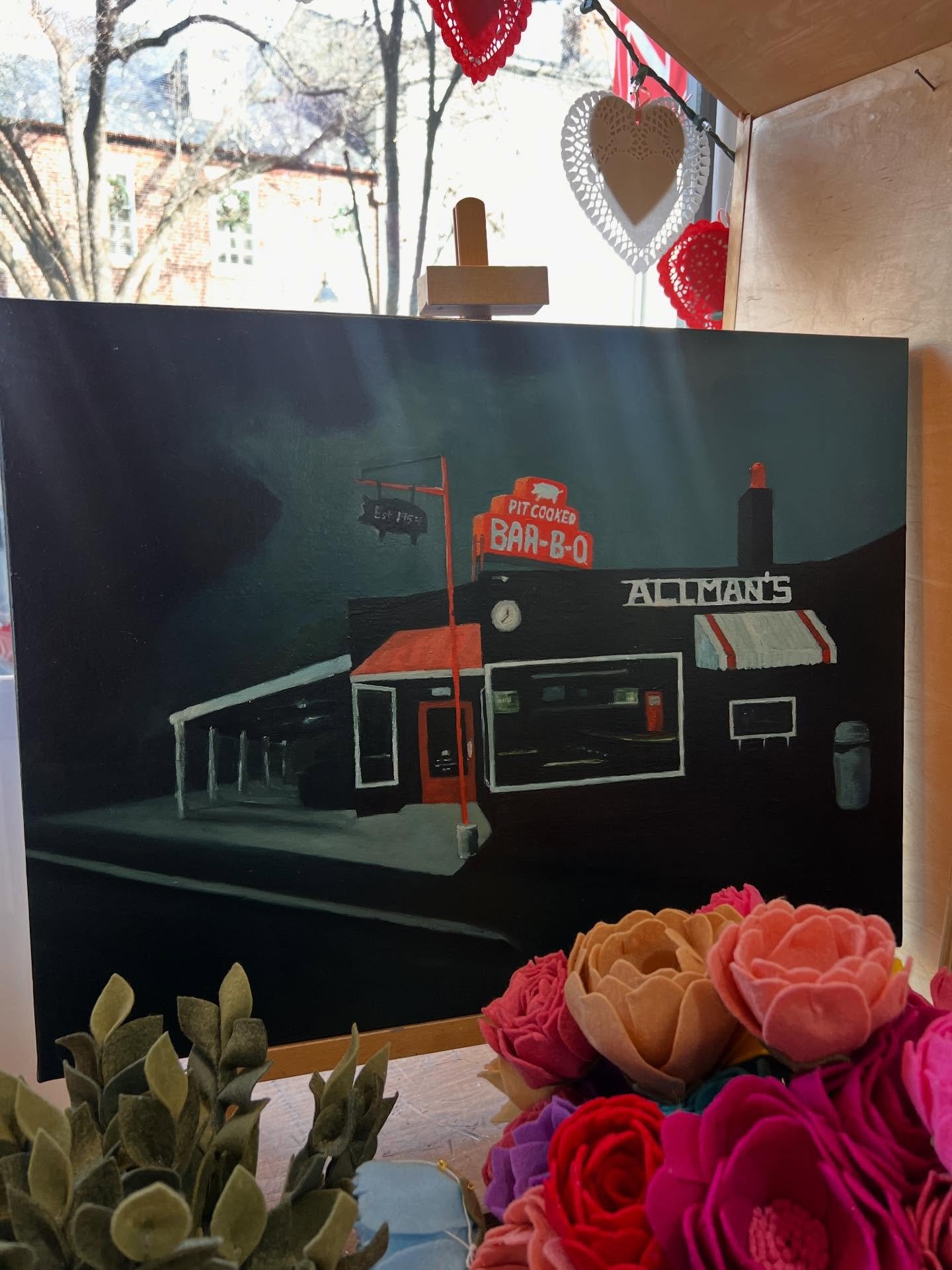 New in the window! 
Oil painting
Allman&rsquo;s BBQ 
18&rdquo; x 24&rdquo; 
$635.00
Tim Criswell
Message us for inquiries. 

#virginiartist #virginiabbq #fredericksburgva