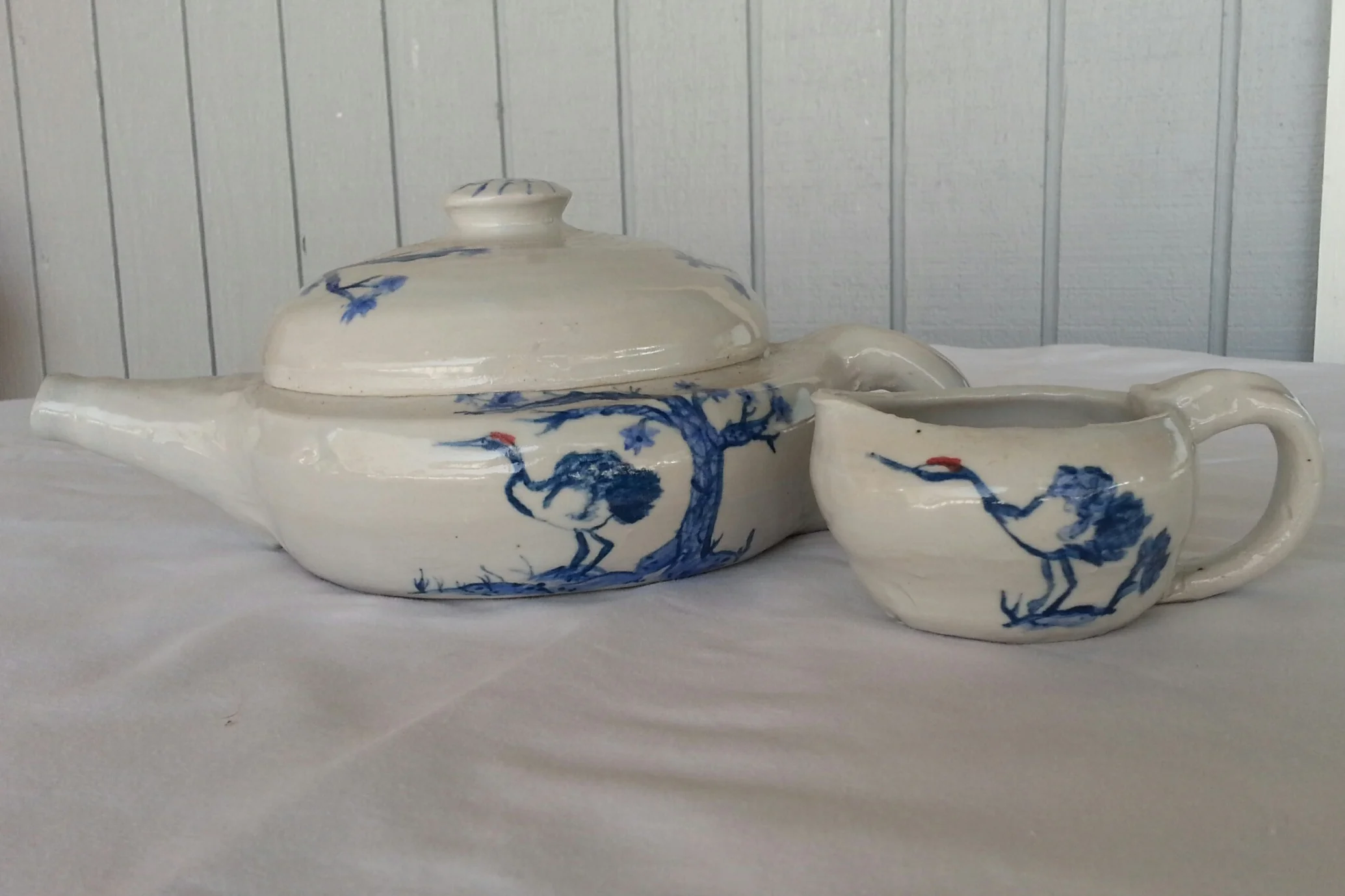 Chinese Teapot and Creamer