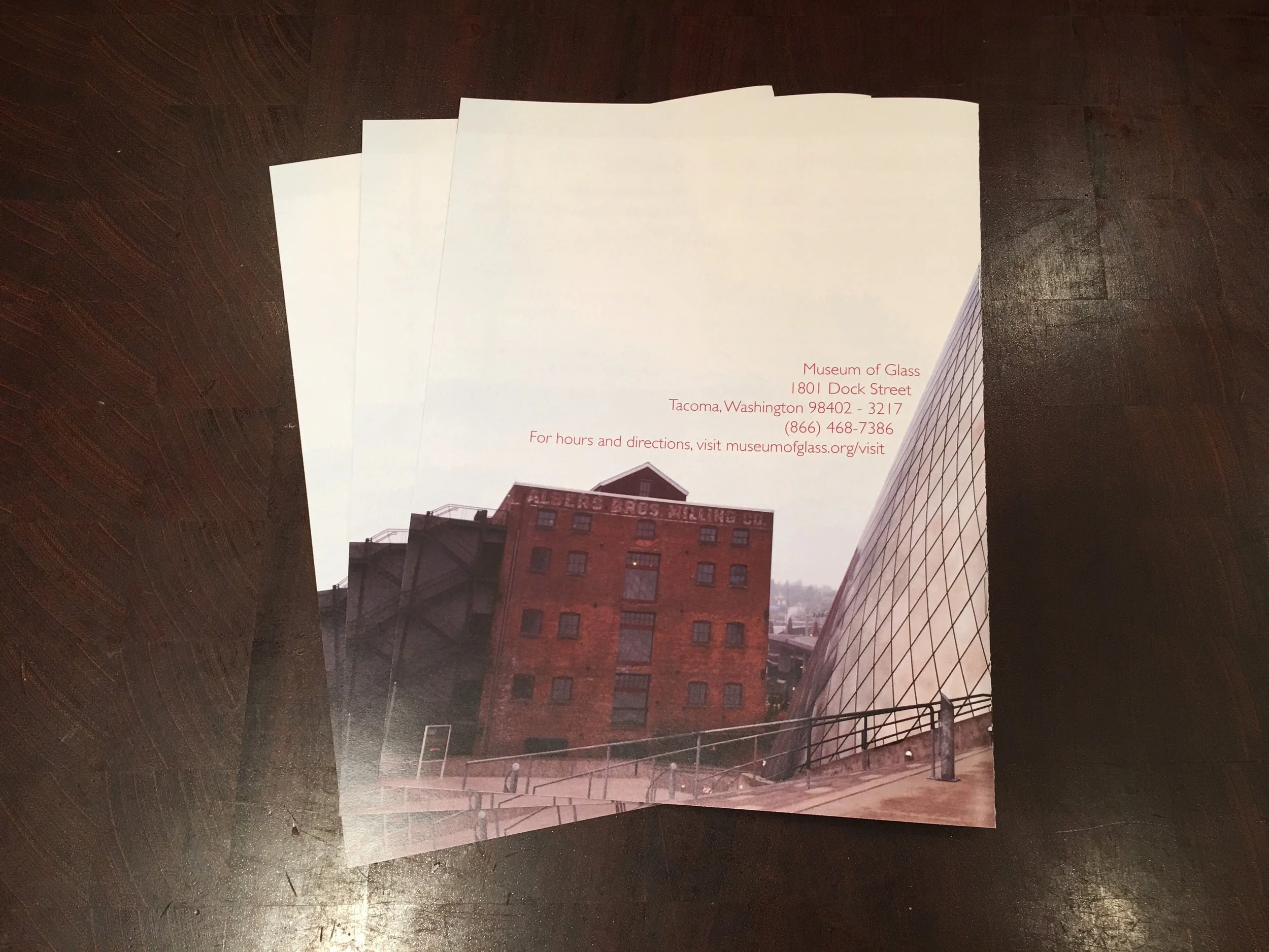 Museum of Glass Brochure || Back Cover