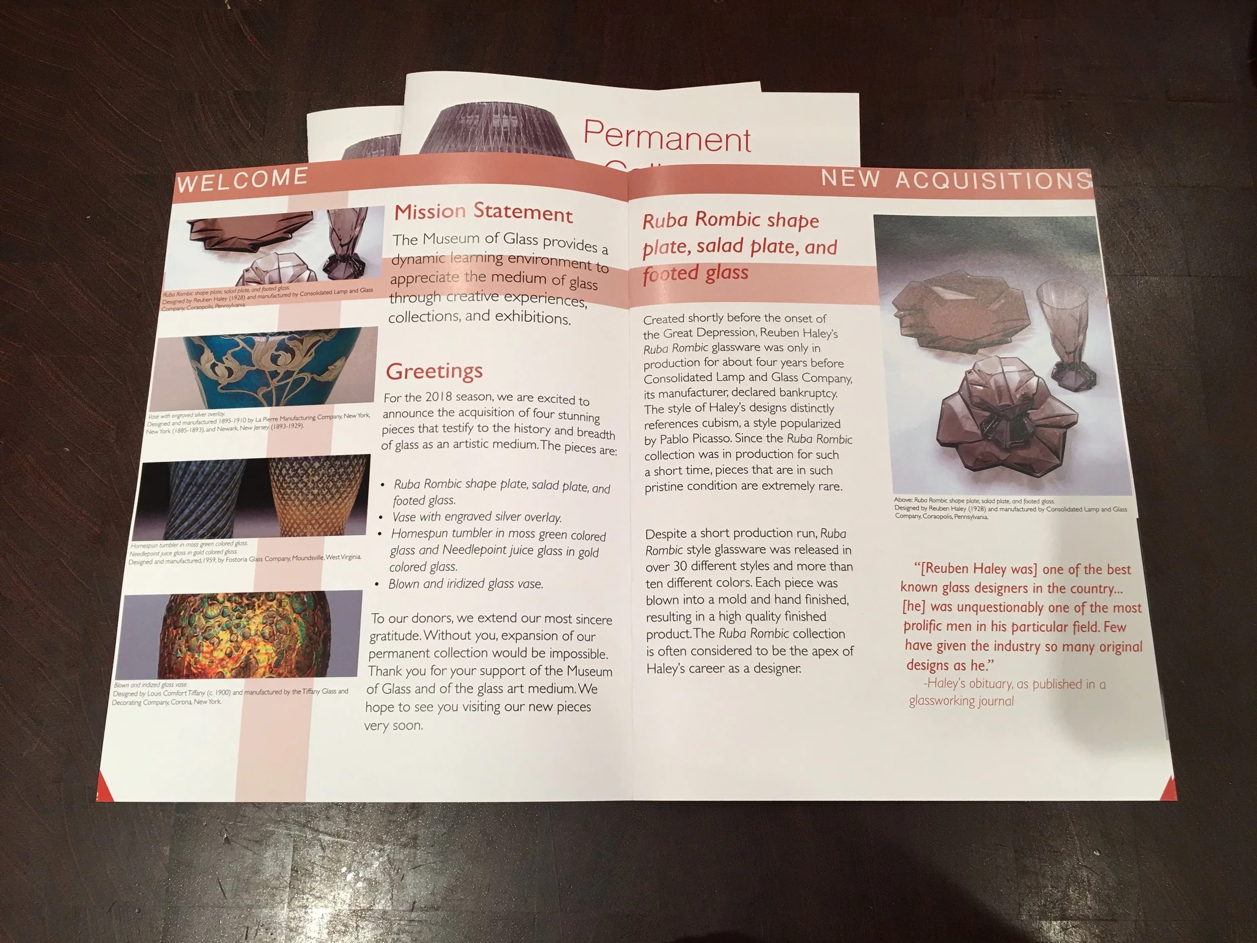 Museum of Glass Brochure || First Spread