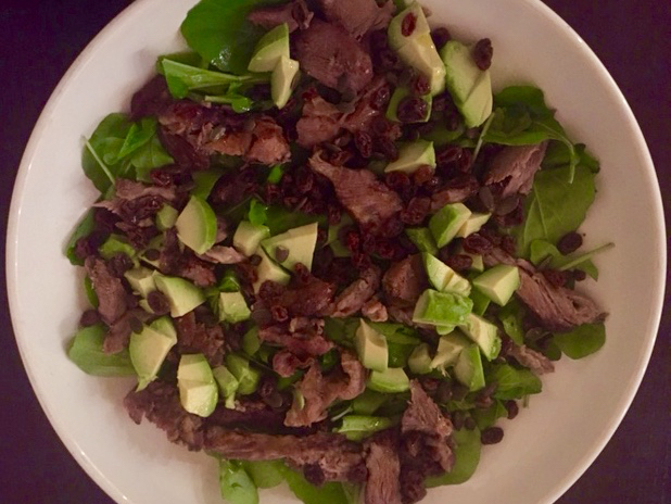 slow cooked spring lamb salad