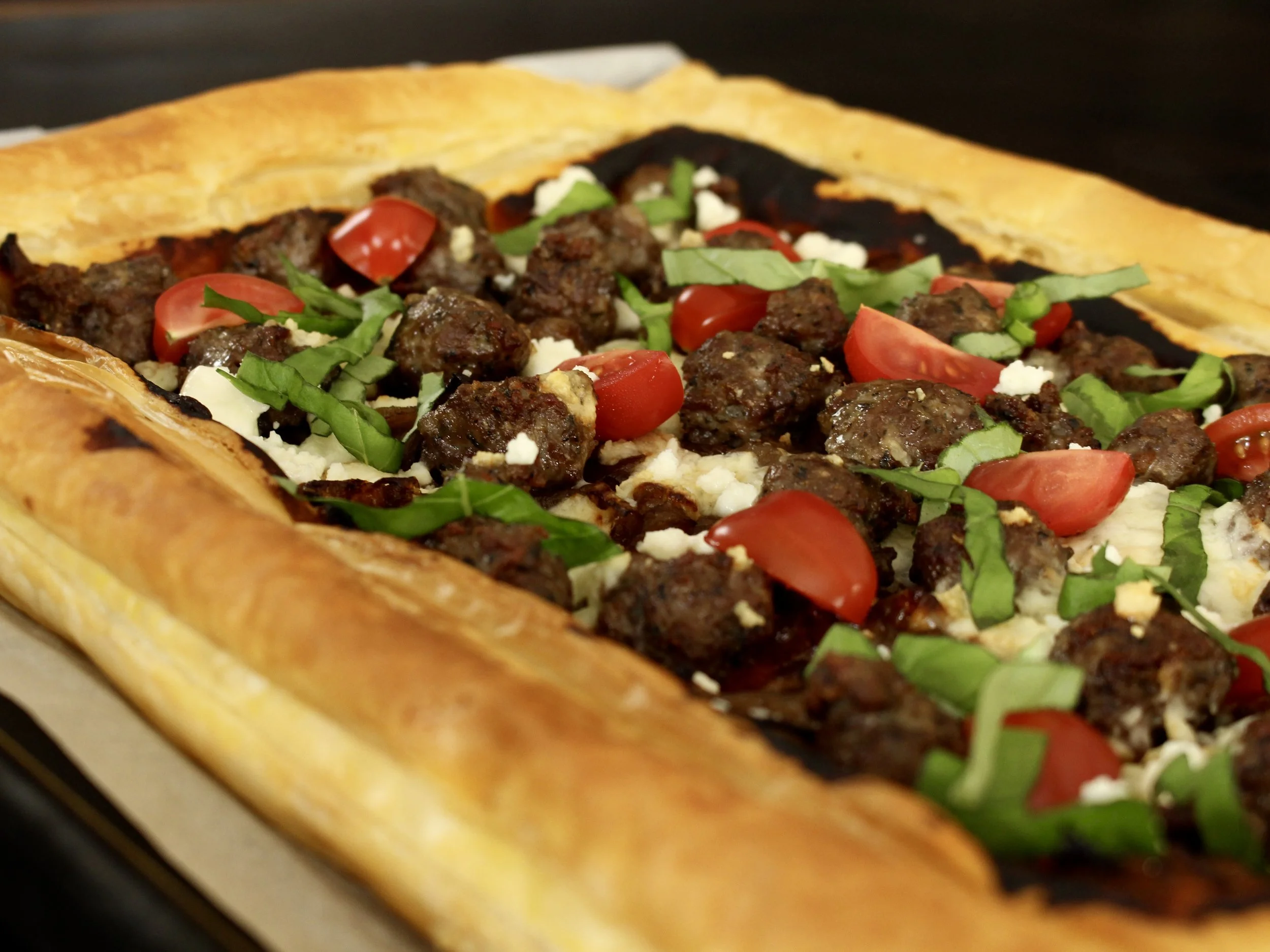 goat sausage tart