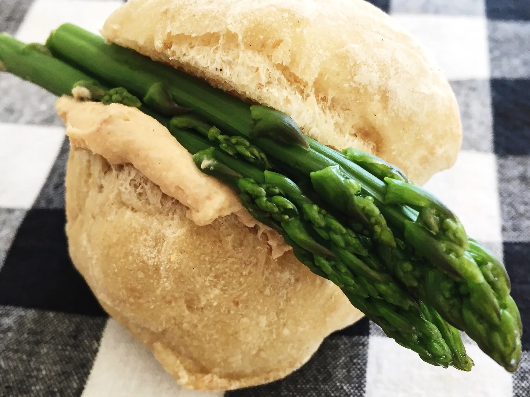 Asparagus eel pate slider