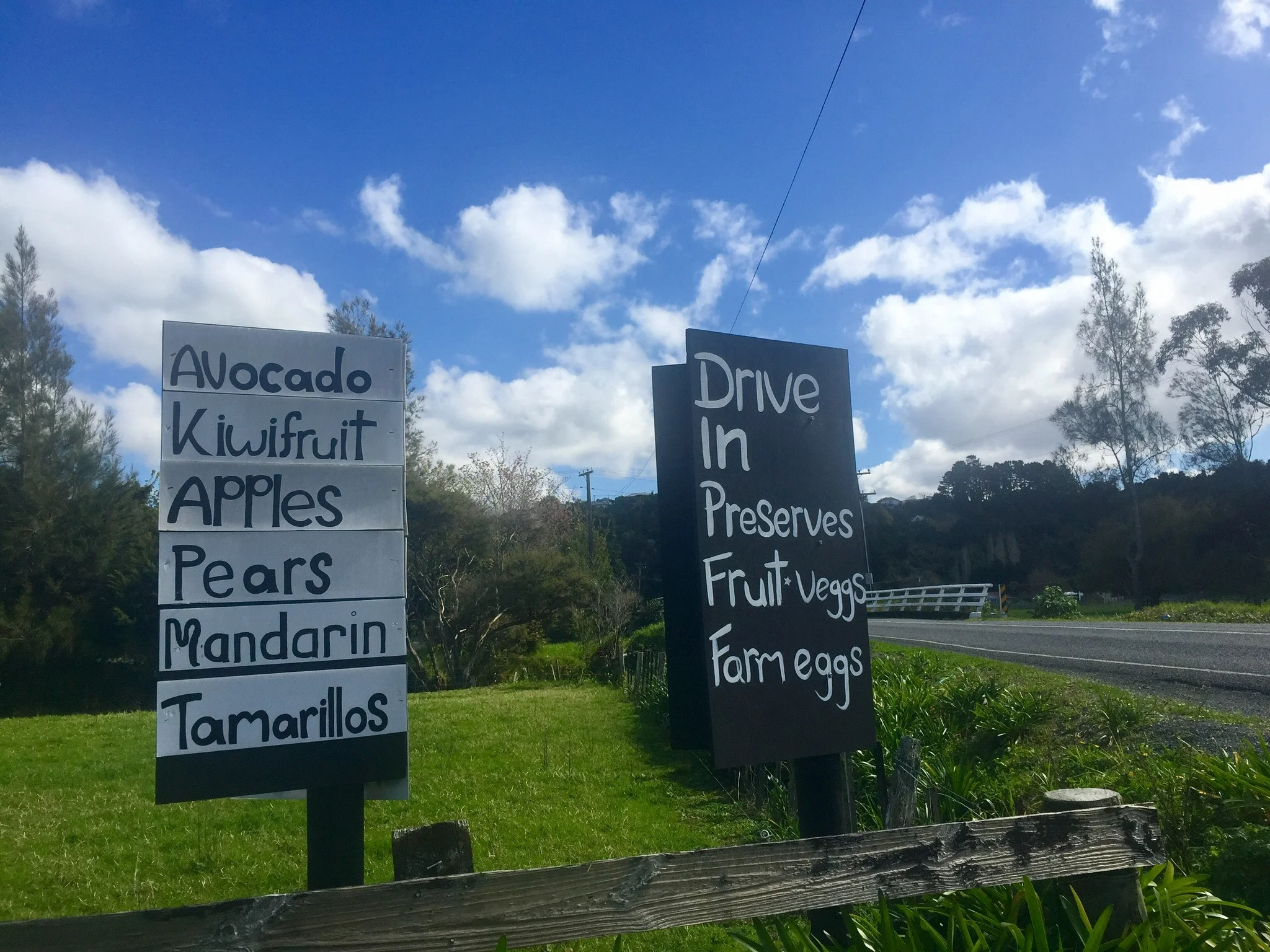 fruit and vegetables sign