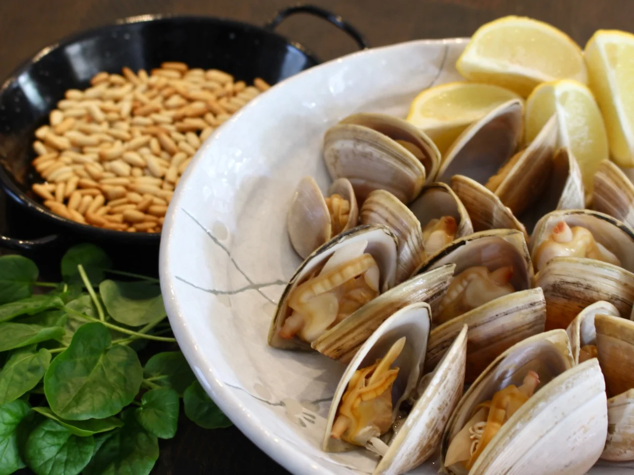 Cloudy Bay clams, Pinoli pine nuts