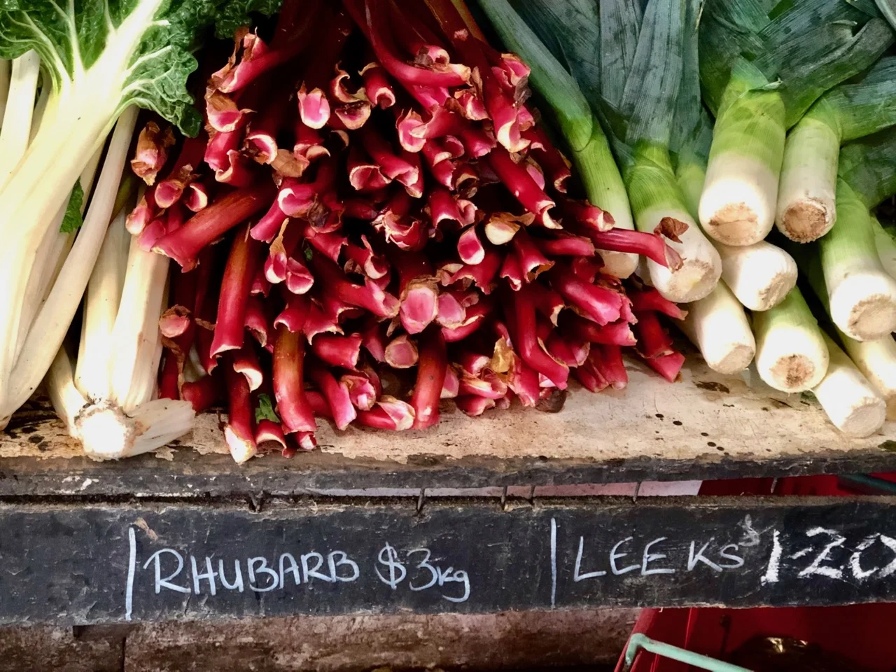 rhubarb and leeks