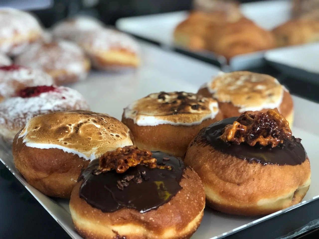 tray of doughnuts