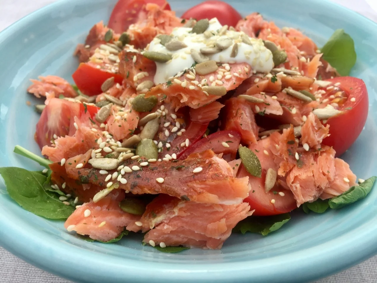 smoked fish tomato salad