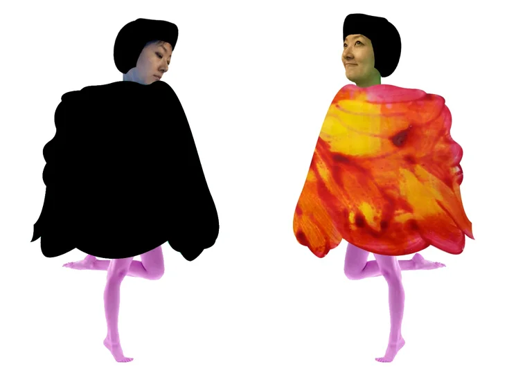 At first, I wanted to create a dress form using thermochromic ink connected to soft circuits and Arduino. However, I realized that thermochromic pigments are not easy to integrate into a wearable garment because they need a lot of voltage (over 18V) to heat up large areas of a paper. The ink normally requires a temperature of 33 degrees Celsius to activate. So, if the ink is set up on a human’s body, they might be dangerous or unsafe to a person who wears the piece. But, the most interesting part is that the thermo ink can draw dramatic effects or lyrical expressions like traditional paintings.