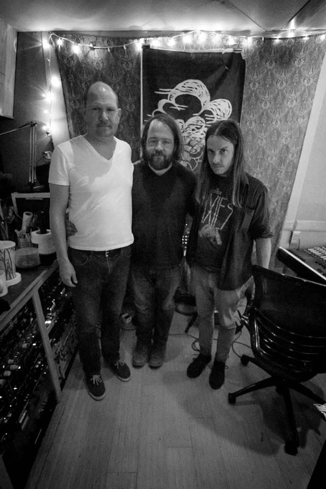 Dustin Lovelis with drummer Frank Lenz and Producer/Engineer/Bassist Elijah Thomson .