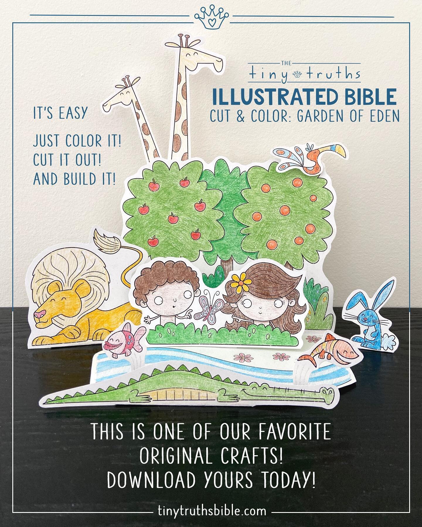 We love this craft!

It&rsquo;s a little paper play set that you color and cut out.

Build your own little Garden of Eden and fill it with as many animals as you like!

We&rsquo;ve started you off with a few, but we would encourage you to add whateve