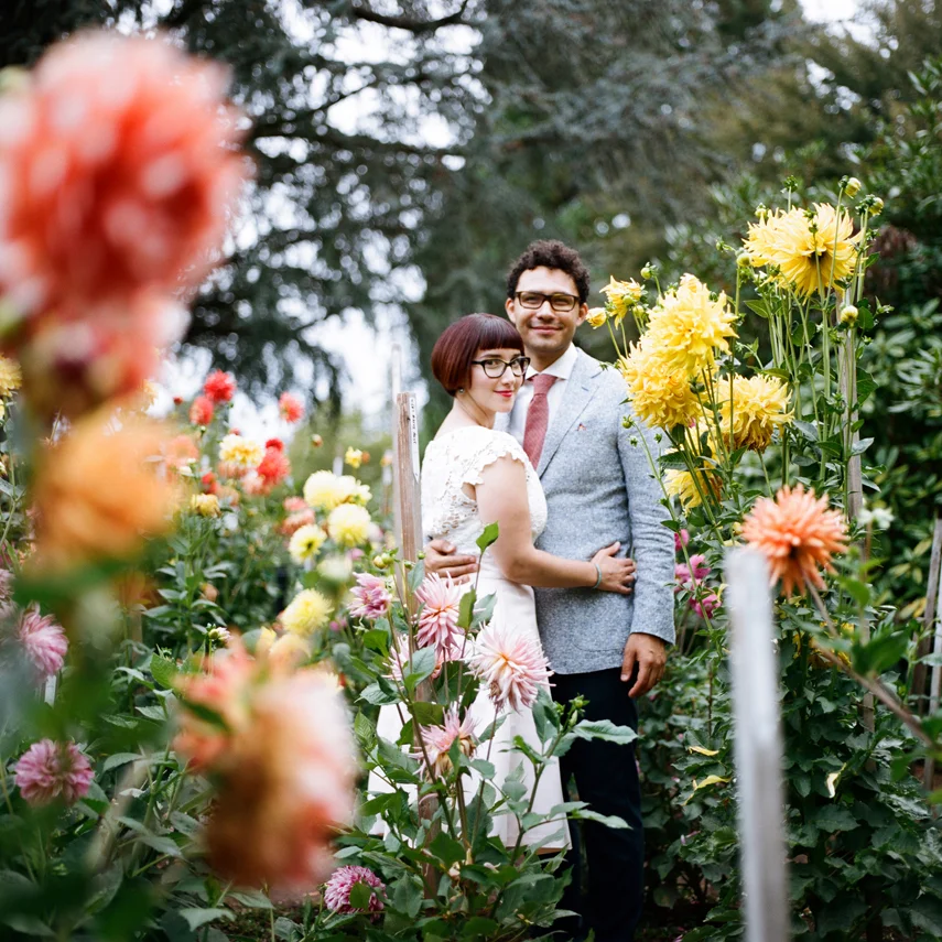 Reception in the park from a Volunteer Park Conservatory Elopement.