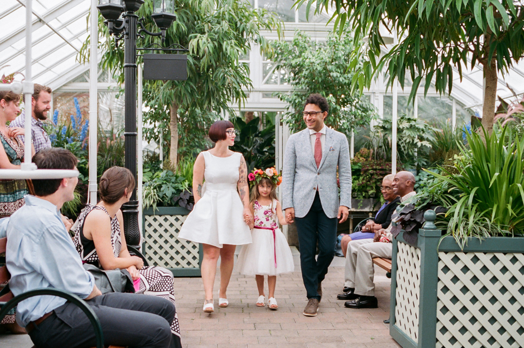 Ceremony portraits at a Volunteer Park Conservatory Wedding in Seattle. 