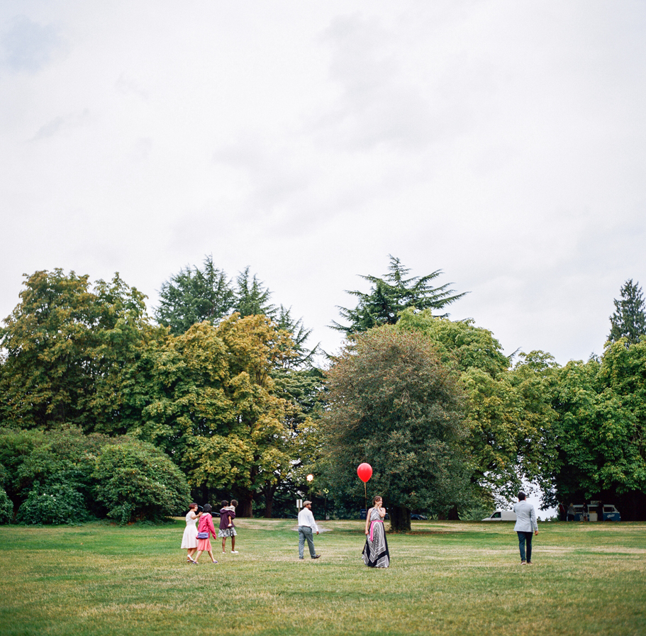 Reception in the park from a Volunteer Park Conservatory Elopement.