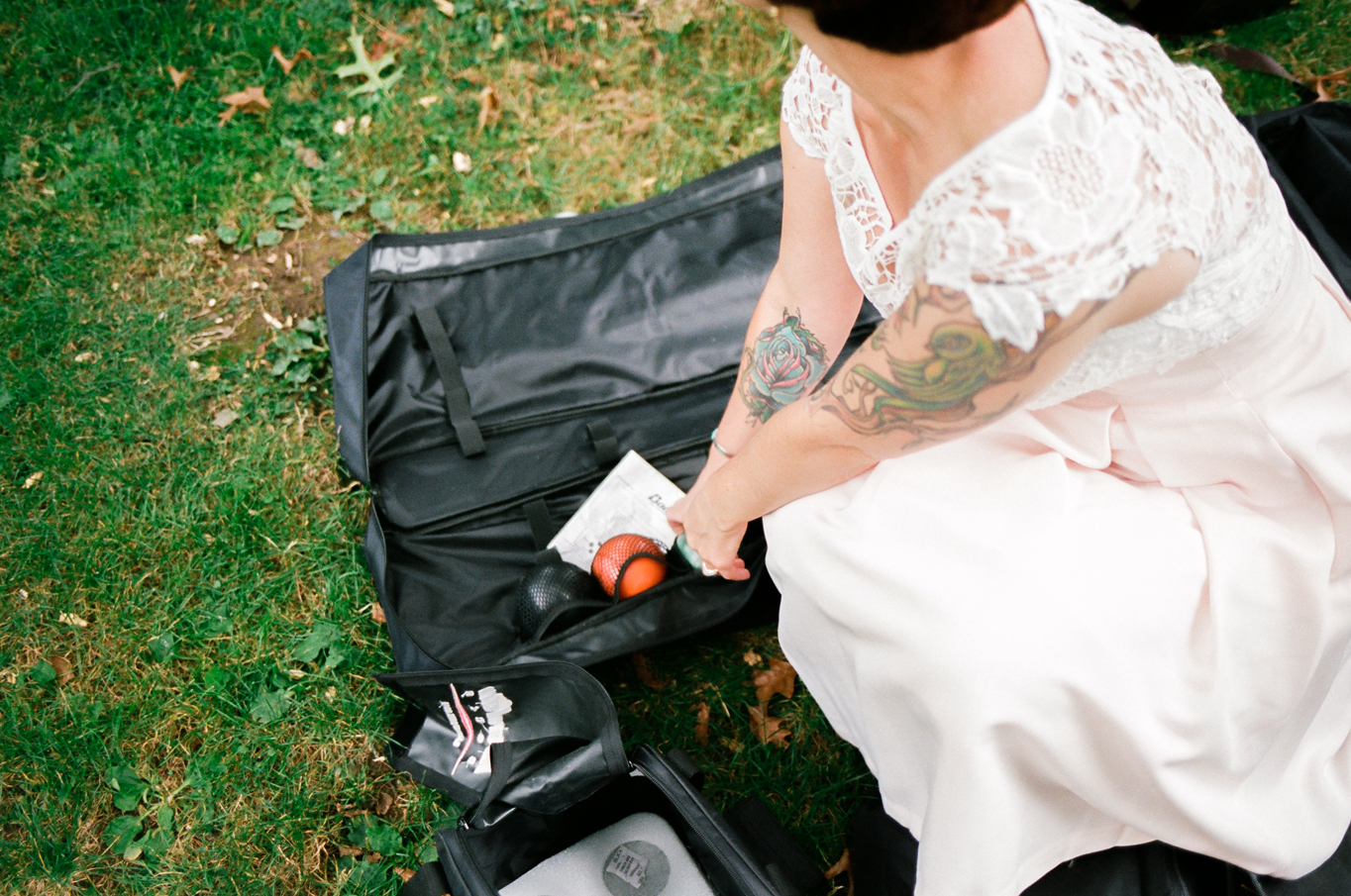 Reception in the park from a Volunteer Park Conservatory Elopement.