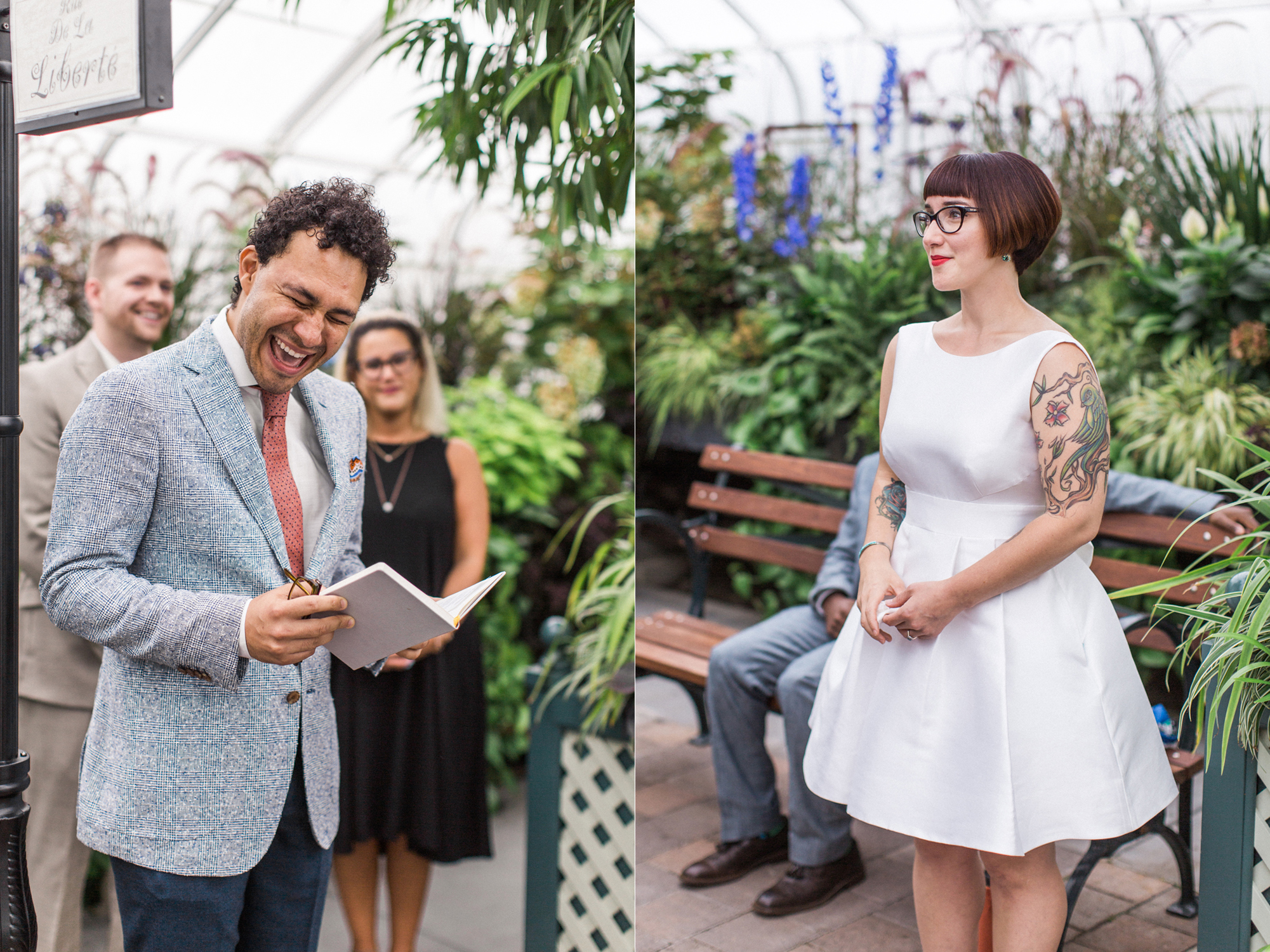 Ceremony portraits at a Volunteer Park Conservatory Wedding in Seattle. 