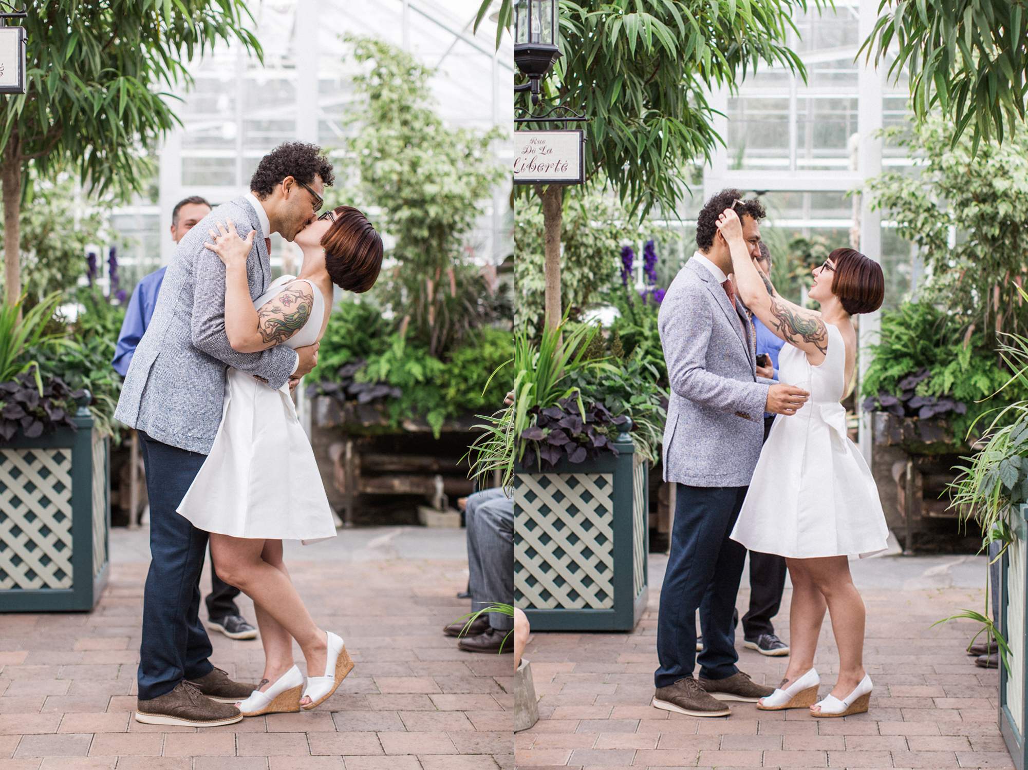 Ceremony portraits at a Volunteer Park Conservatory Wedding in Seattle. 