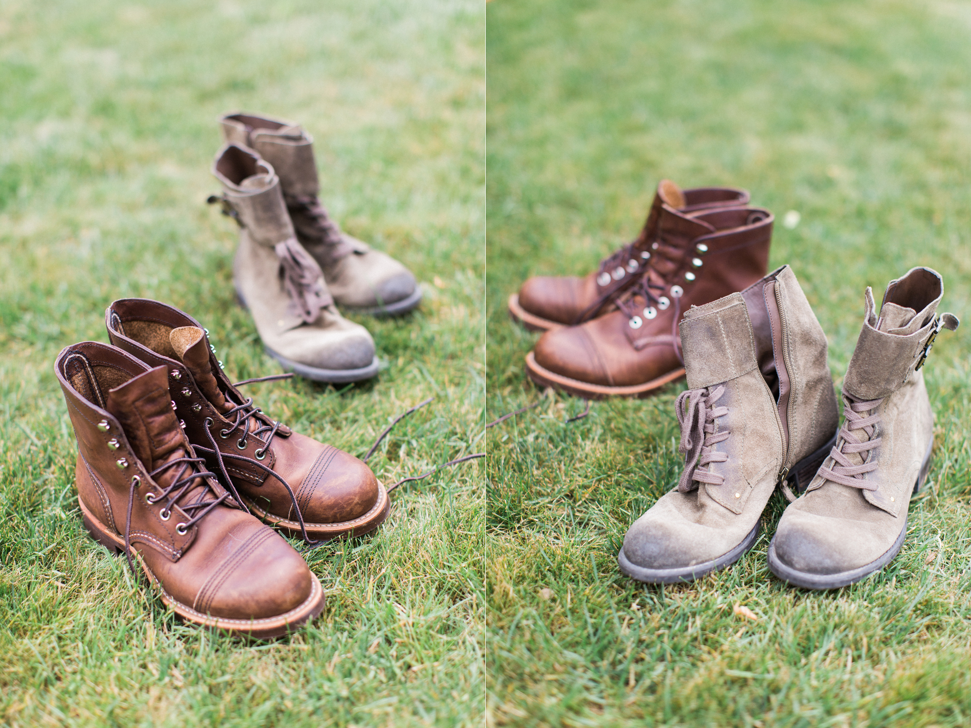 Outdoor elopement inspired wedding bridal boots.