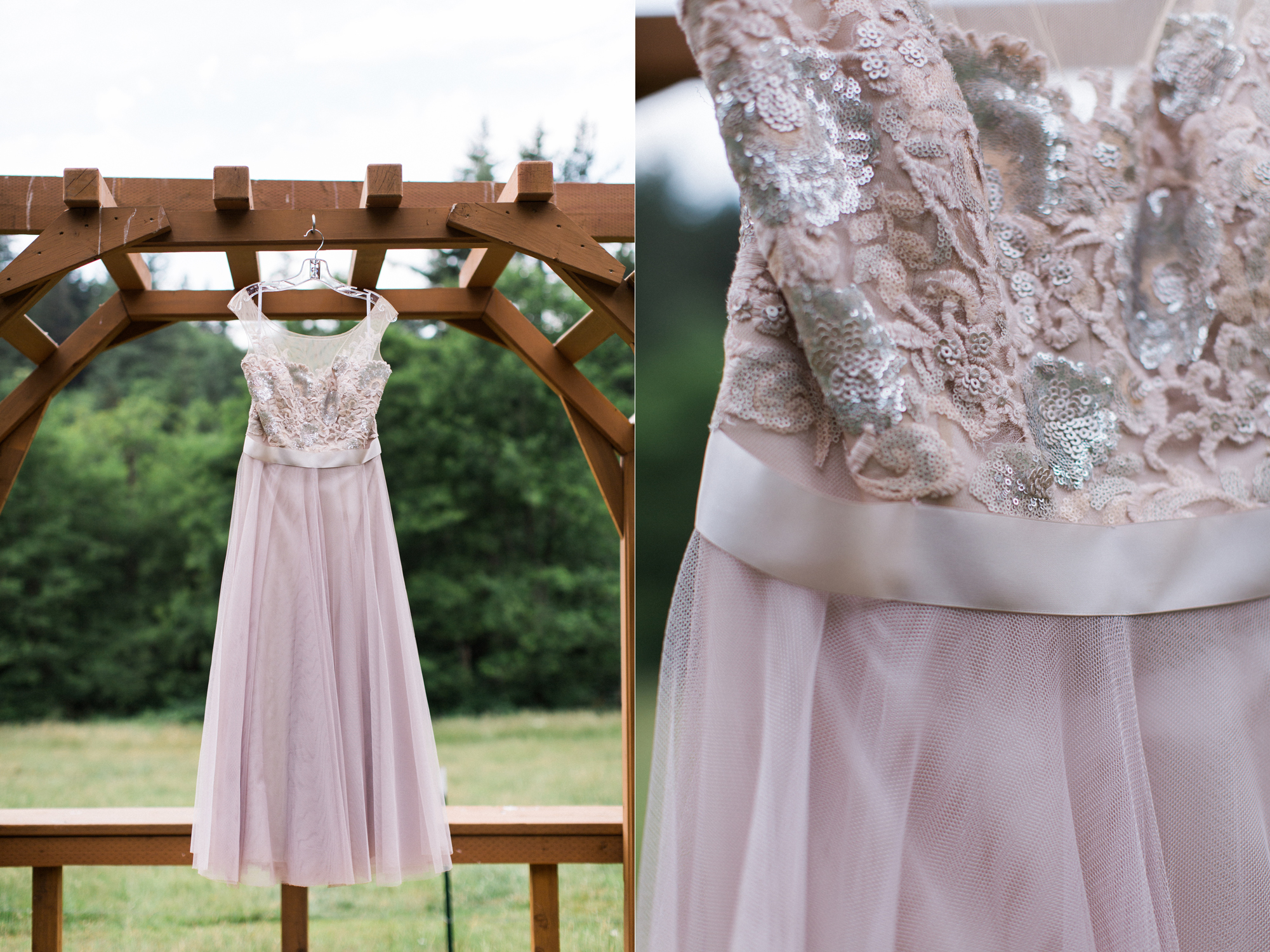Watters lavender wedding dress for a western Washington elopement.