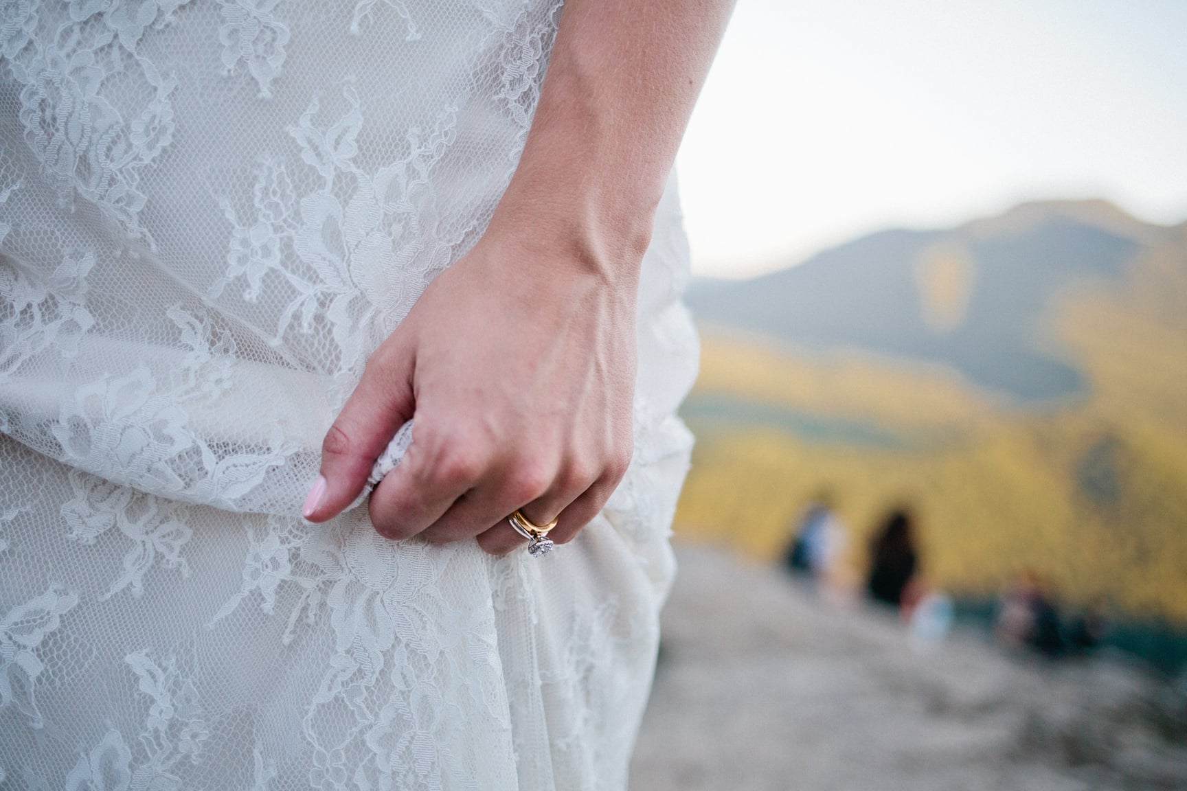 Bride and groom at Rattlesnake Ledge