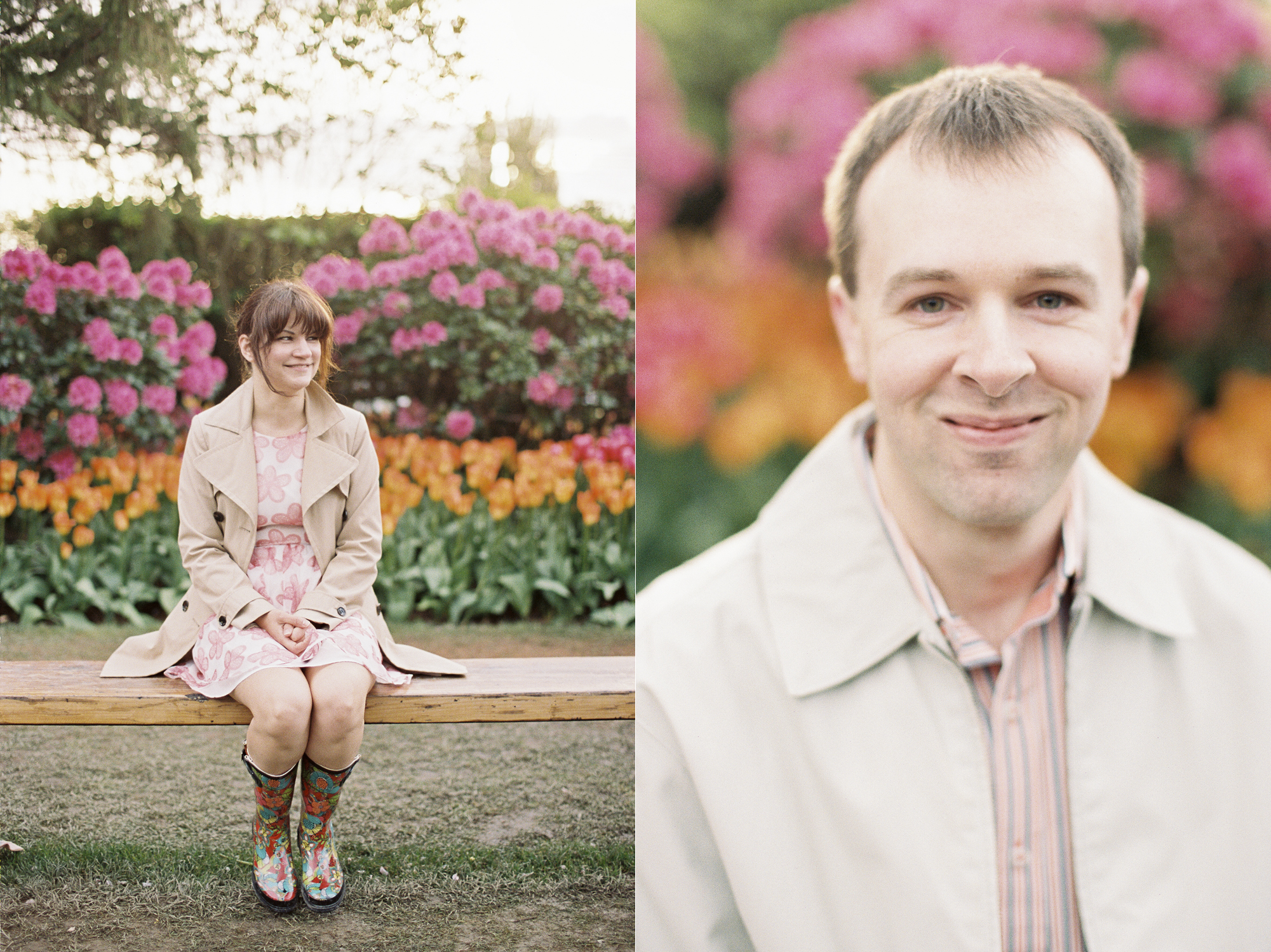 Colorful tulip engagement session at Roozengarde in the Skagit Valley
