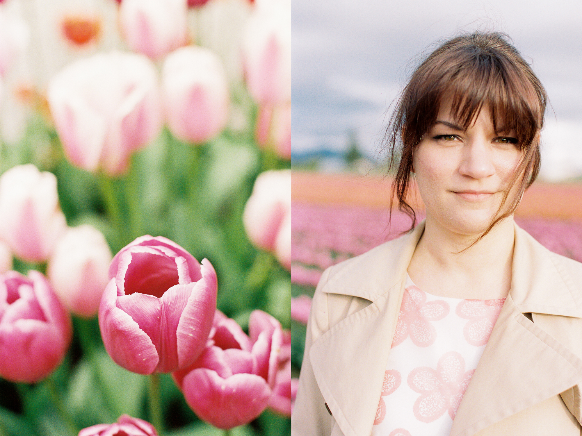 Colorful tulip festival engagement session at Roozengarde in the Skagit Valley