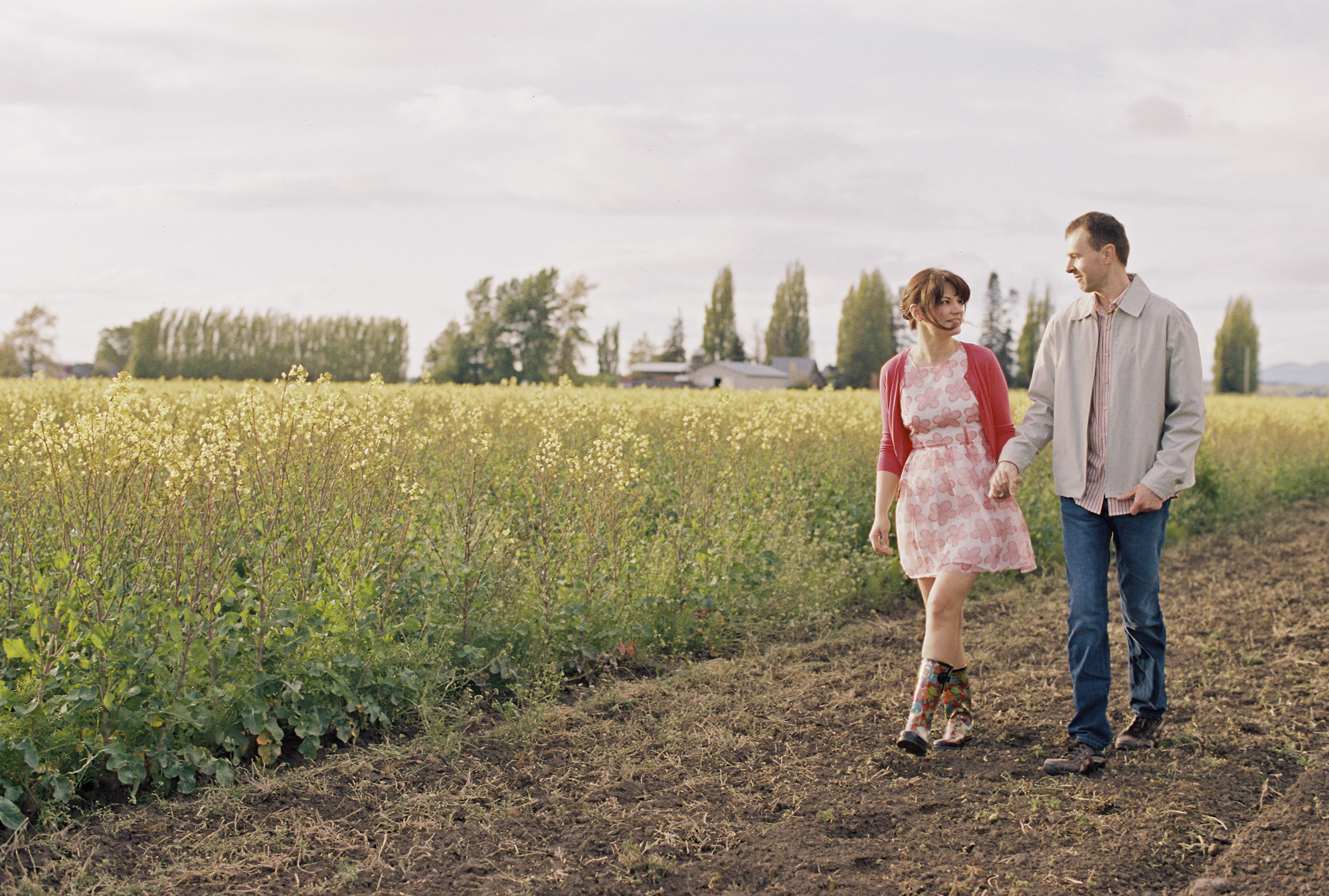 Colorful tulip festival engagement session at Roozengarde in the Skagit Valley