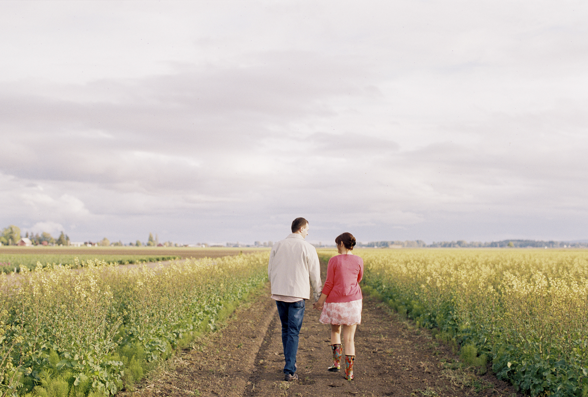 Colorful tulip festival engagement session at Roozengarde in the Skagit Valley