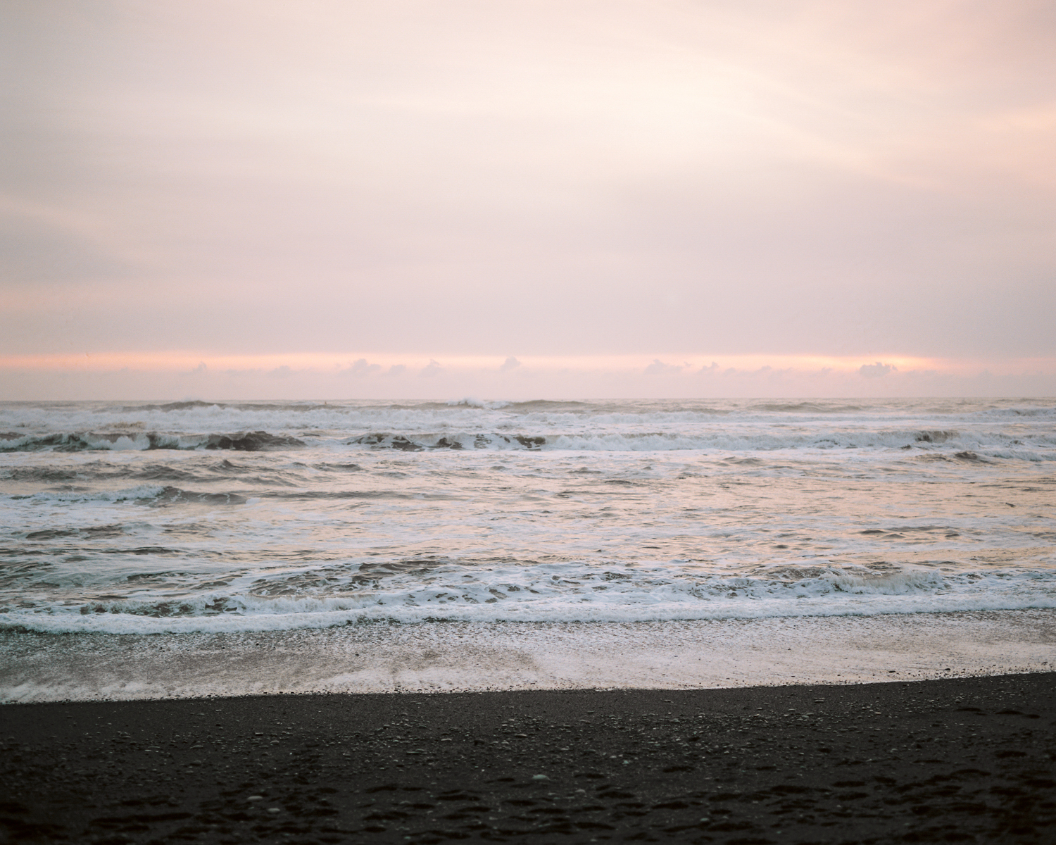 Film portraits at sunset on First Beach in La Push at the Washington Coast