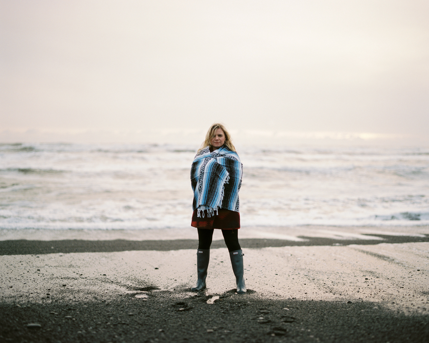 Film portraits at sunset on First Beach in La Push at the Washington Coast