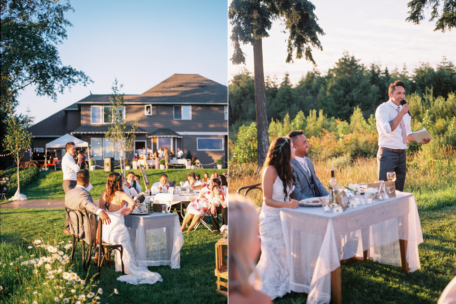 Polynesian Inspired Colorful Backyard Port Townsend Wedding Photography