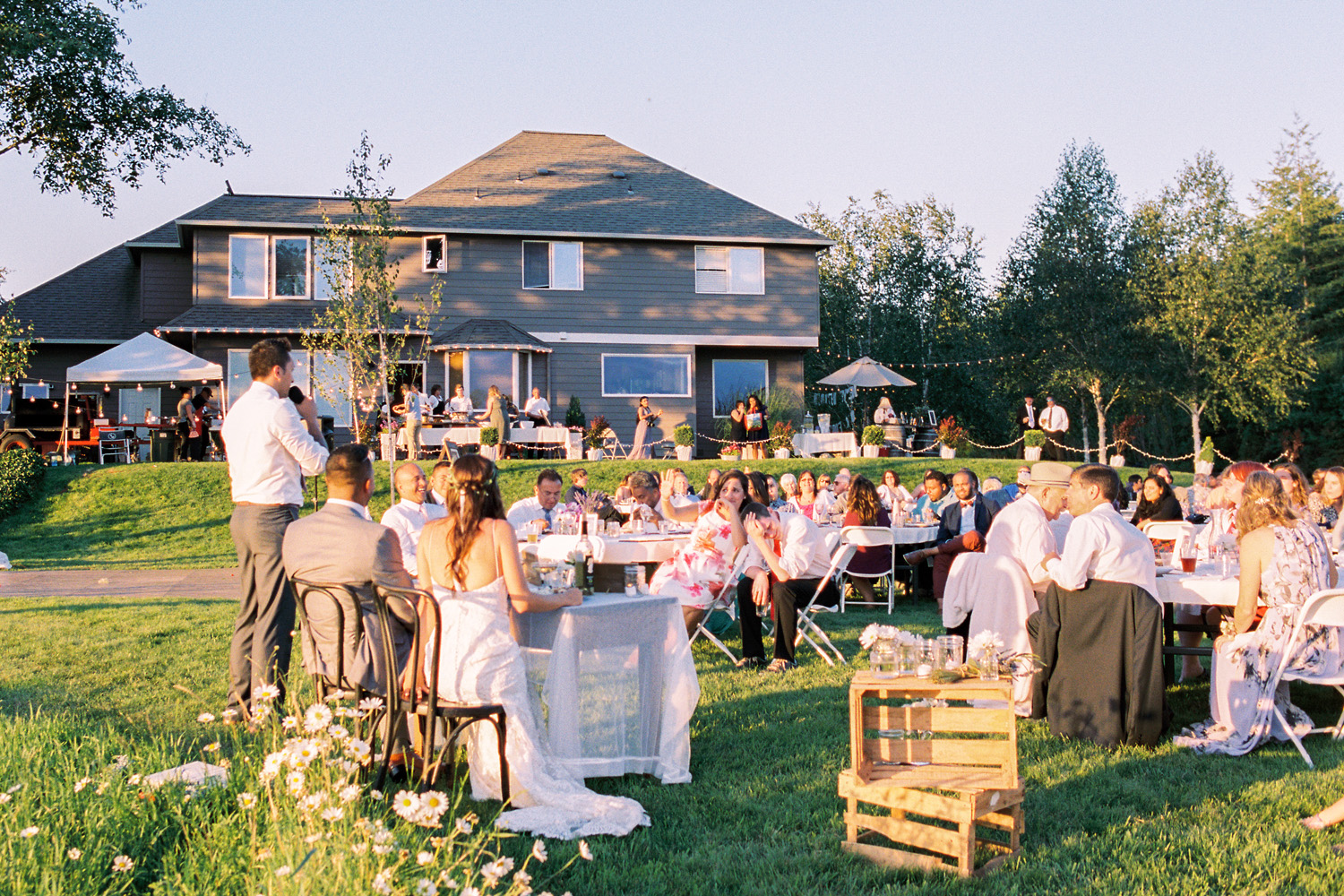 Polynesian Inspired Colorful Backyard Port Townsend Wedding Photography